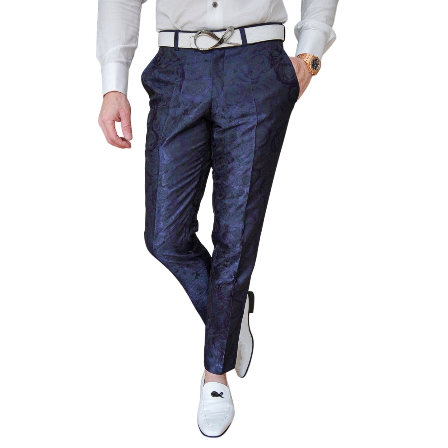 Navy Blue Rosa Tuxedo Trousers