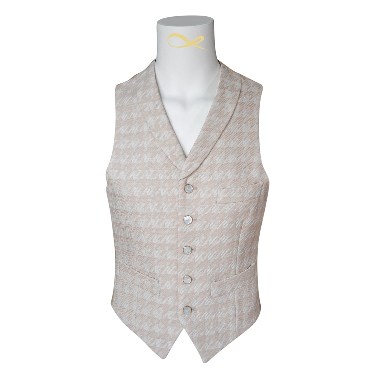 Cashew Crema Houndstooth Ciottoli Waistcoat