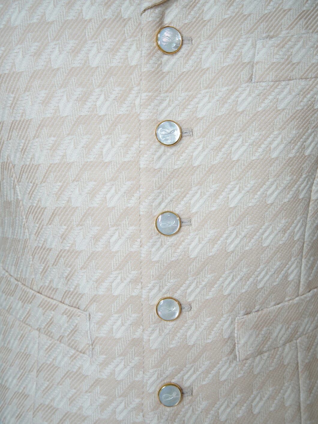 Cashew Crema Houndstooth Ciottoli Waistcoat