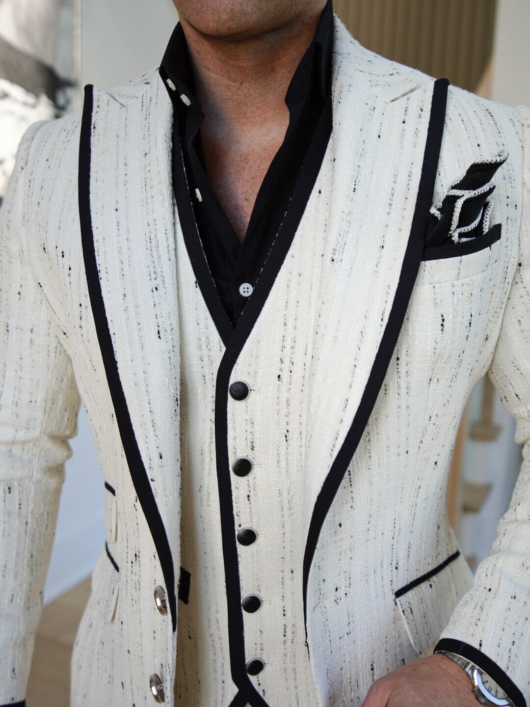 Vanilla Stracciatella Tweed Jacket
