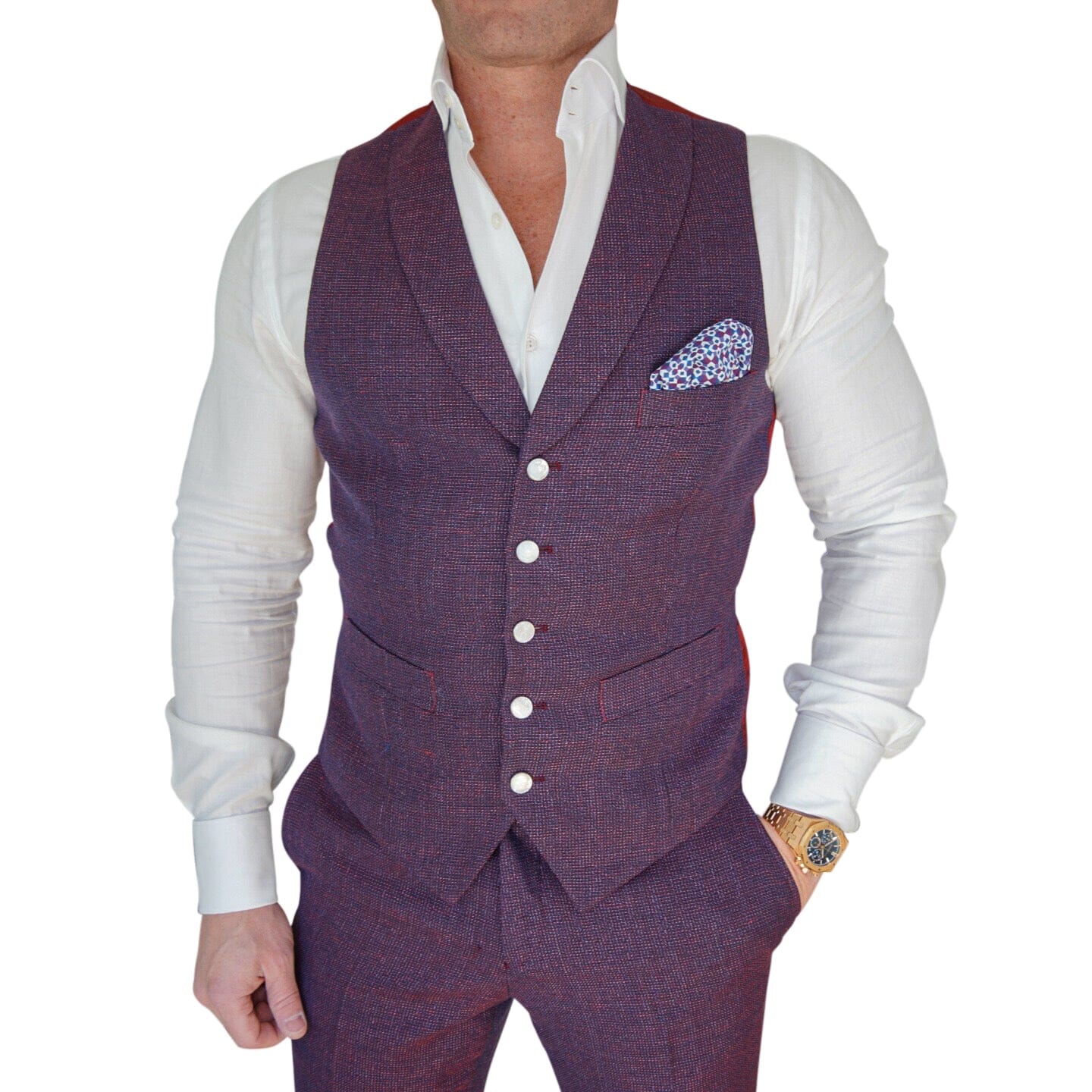 Aubergine Ciottoli Waistcoat