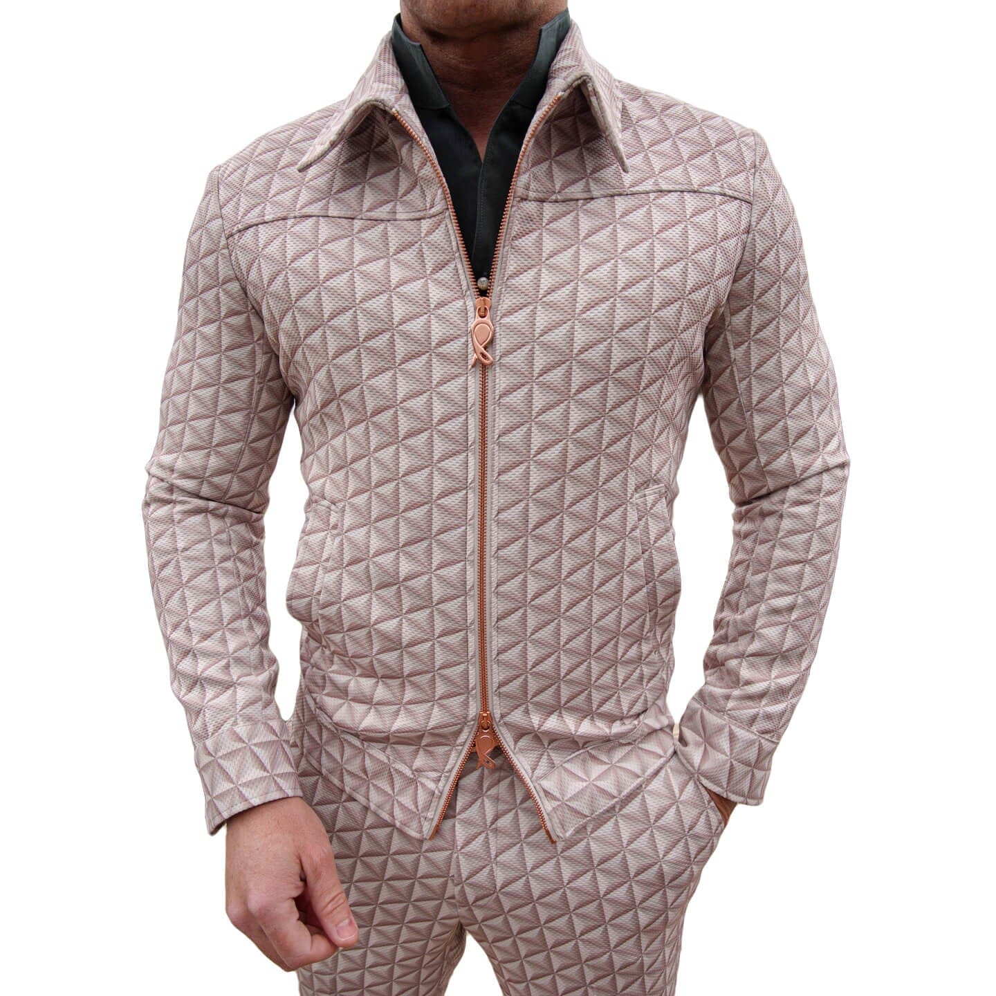 Toffee Prisma Luxury Two Way Performance Bomber Jacket