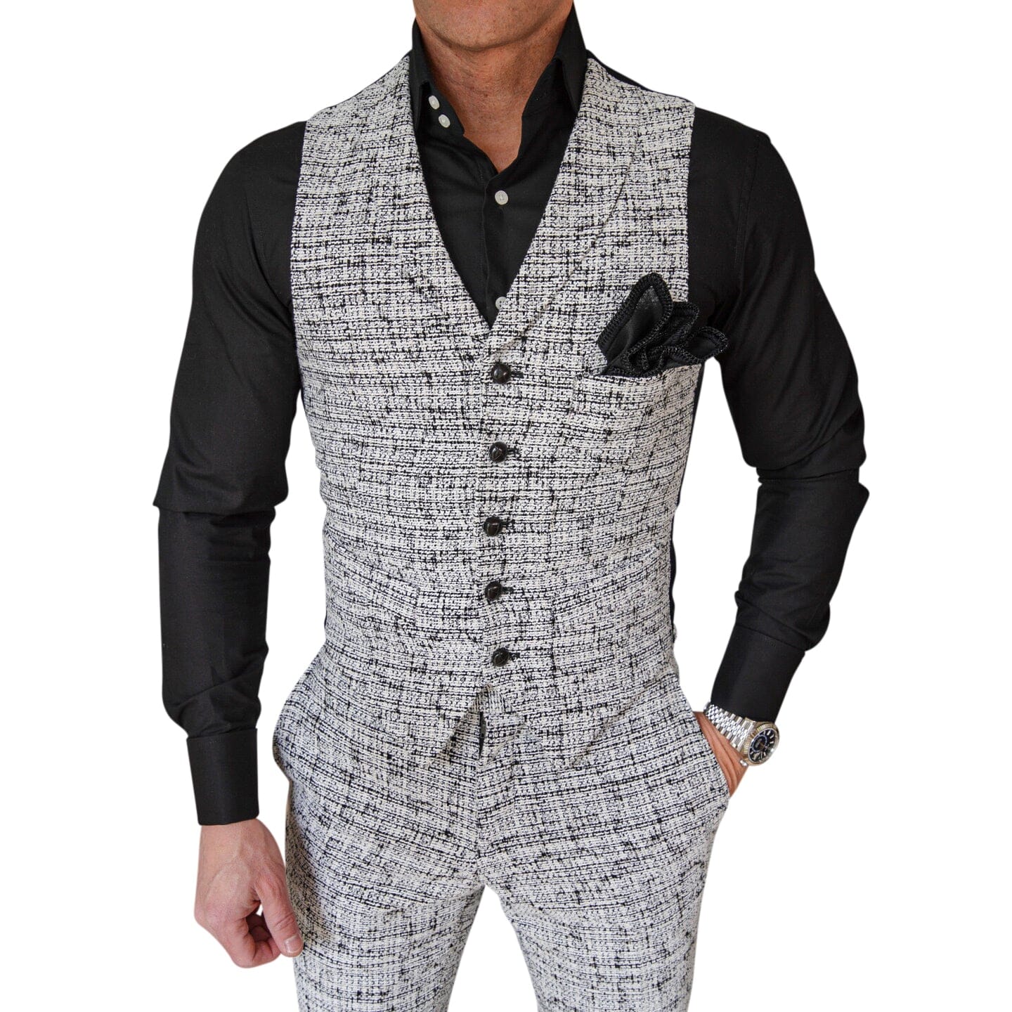 Aspen Inverno Tweed Ciottoli Waistcoat