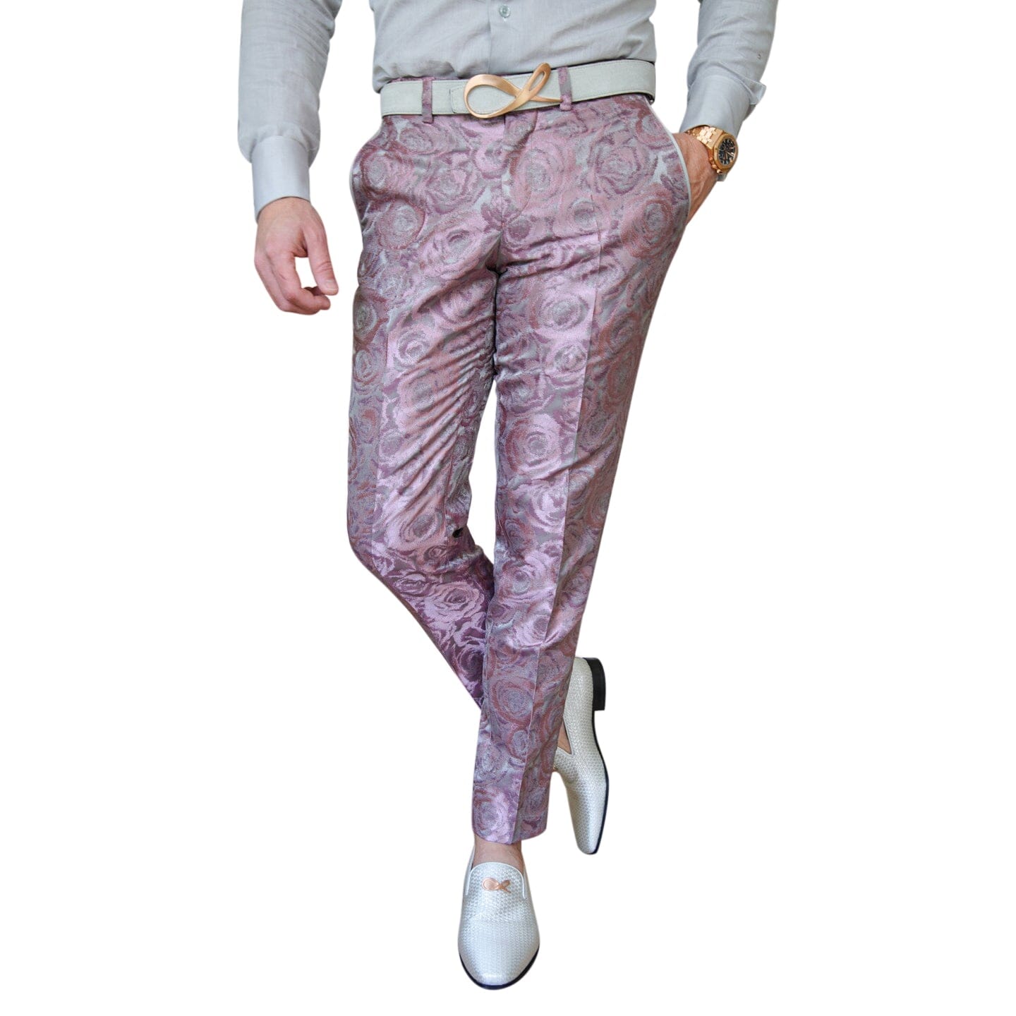 Ice Mauve Rosa Tuxedo Trousers