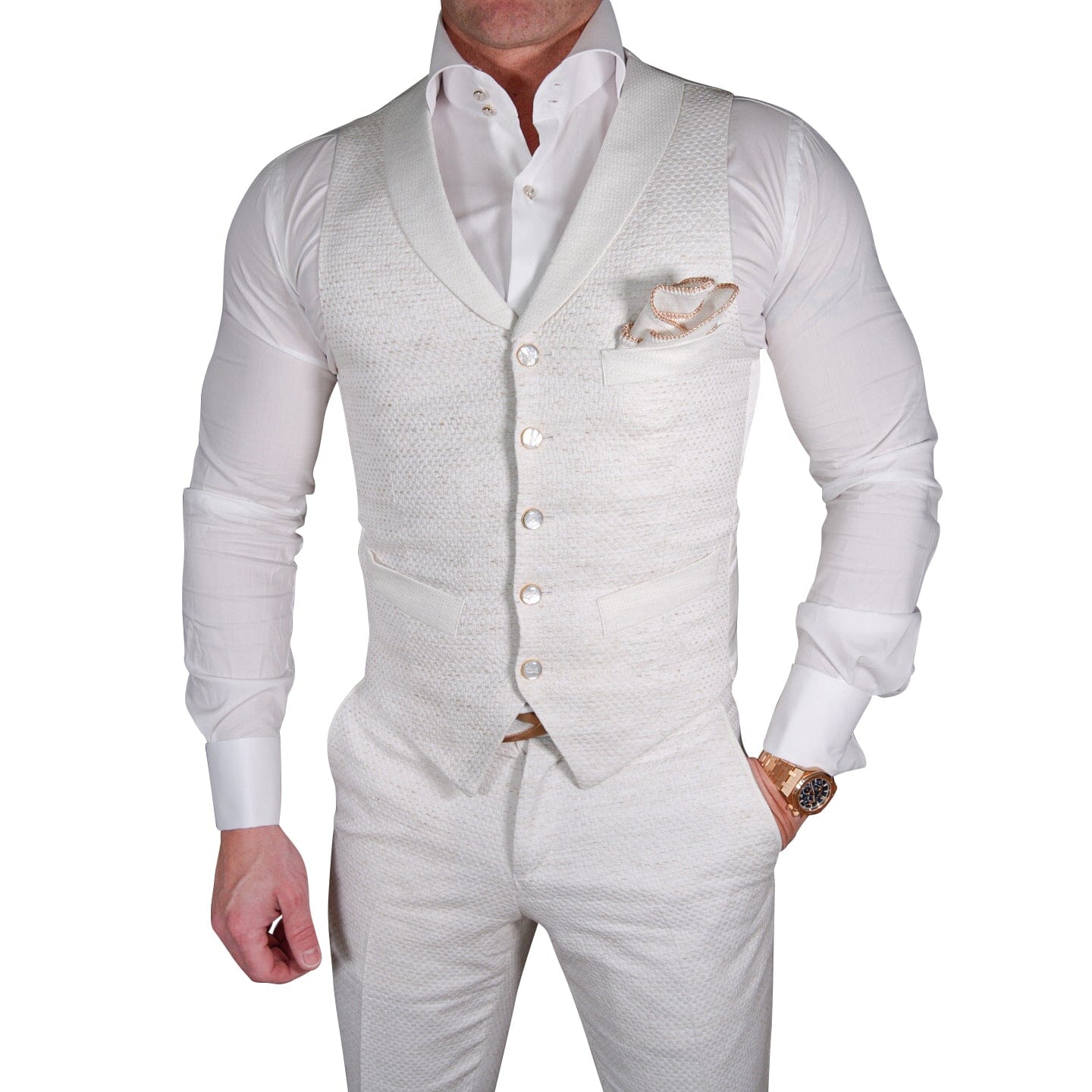 Coconut Intreccio Ciottoli Waistcoat