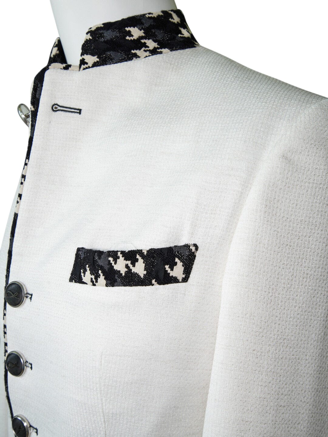 Latte Lino Houndstooth Mandani Jacket