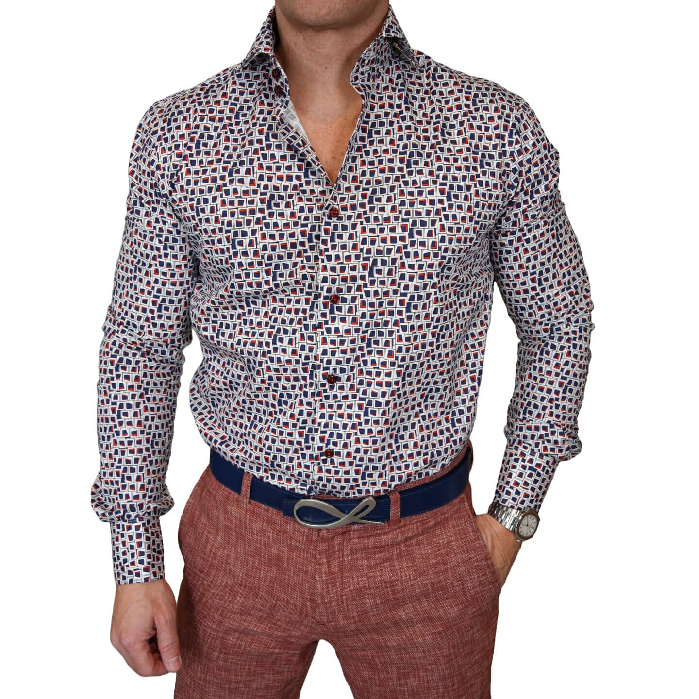 Red Quadri Dress Shirt