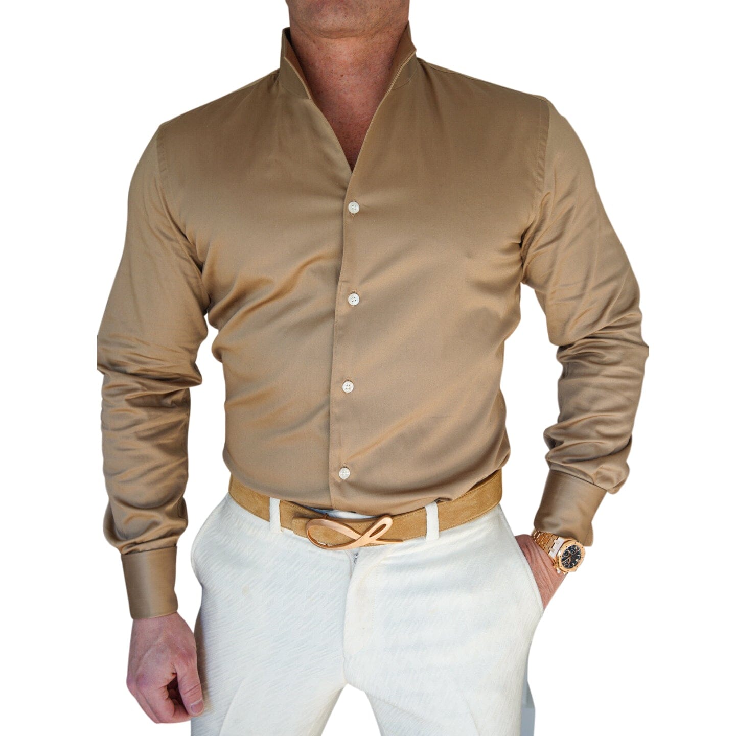 Camel Solopezzo Dress Shirt 18.5 / 32/33
