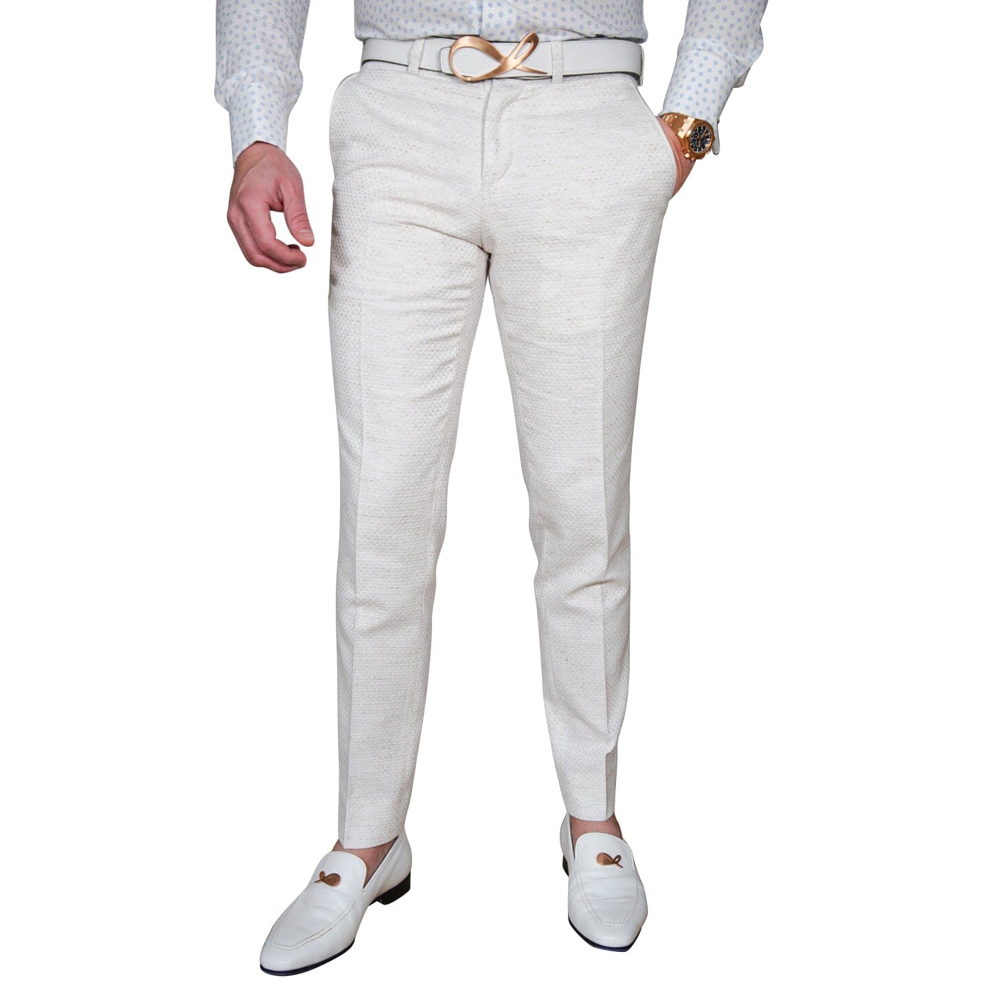 Coconut Intreccio Signature Trousers