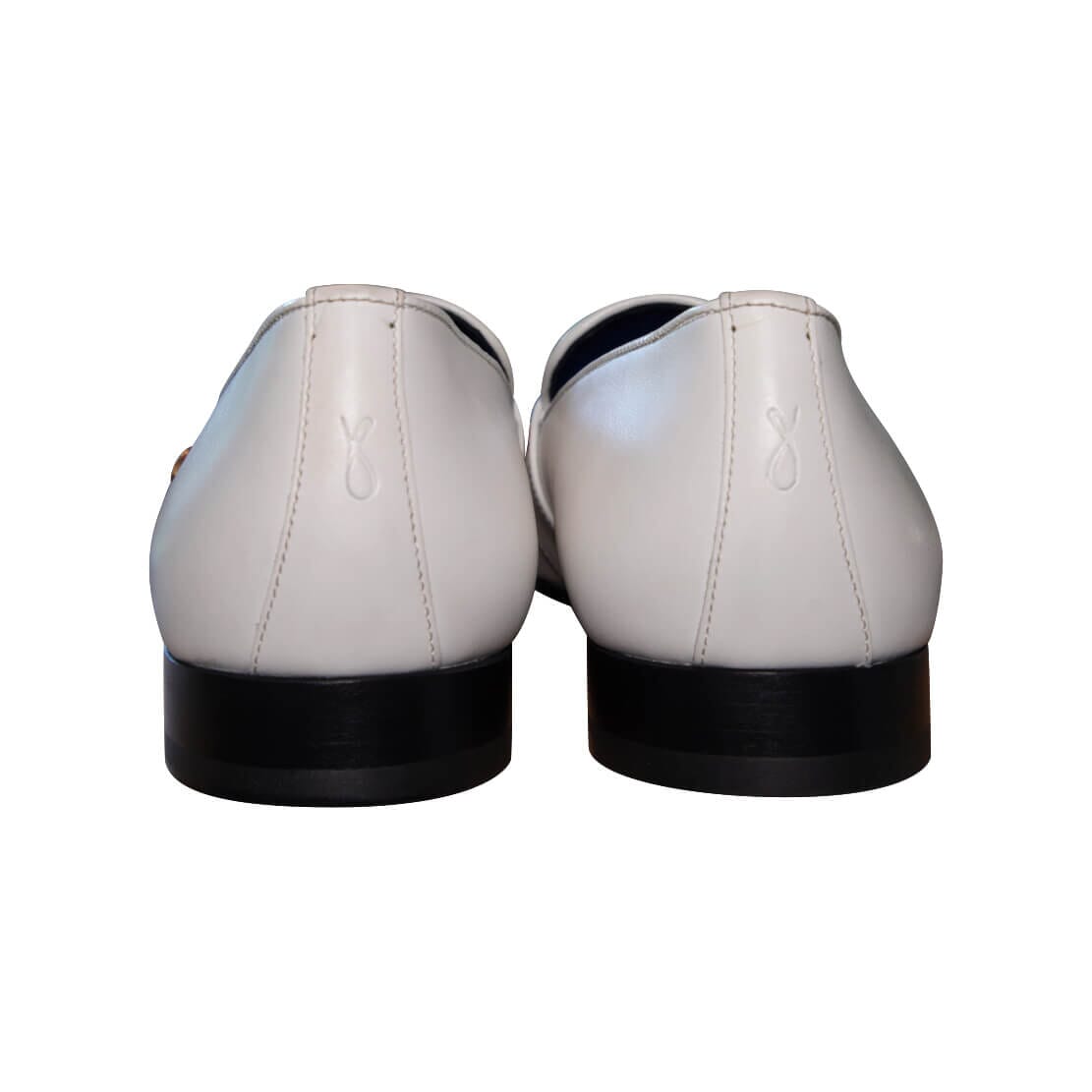 Tortora Logo Bianco Monk Strap Loafer With Gold Buckle @ The Vault