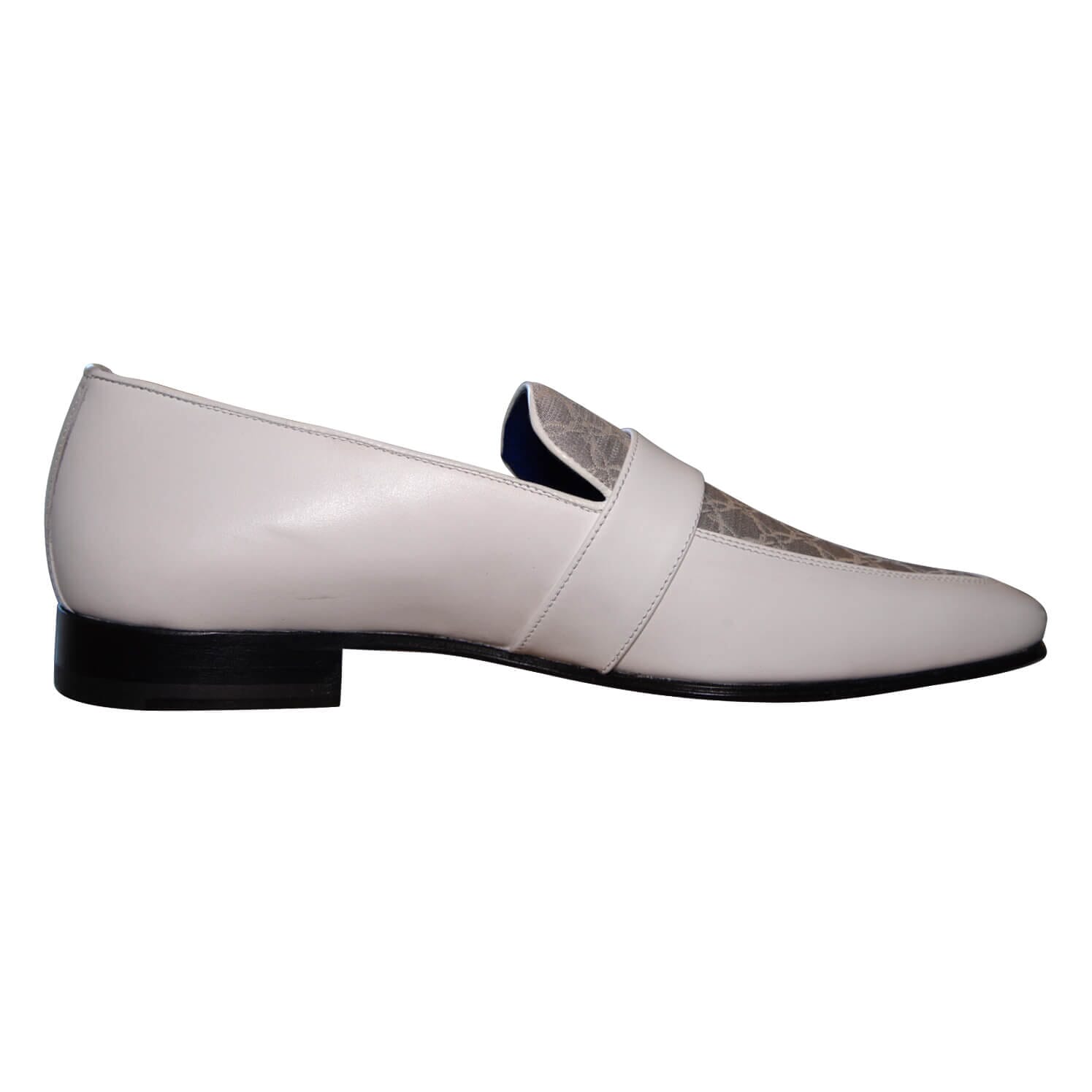 Tortora Logo Bianco Monk Strap Loafer With Gold Buckle @ The Vault