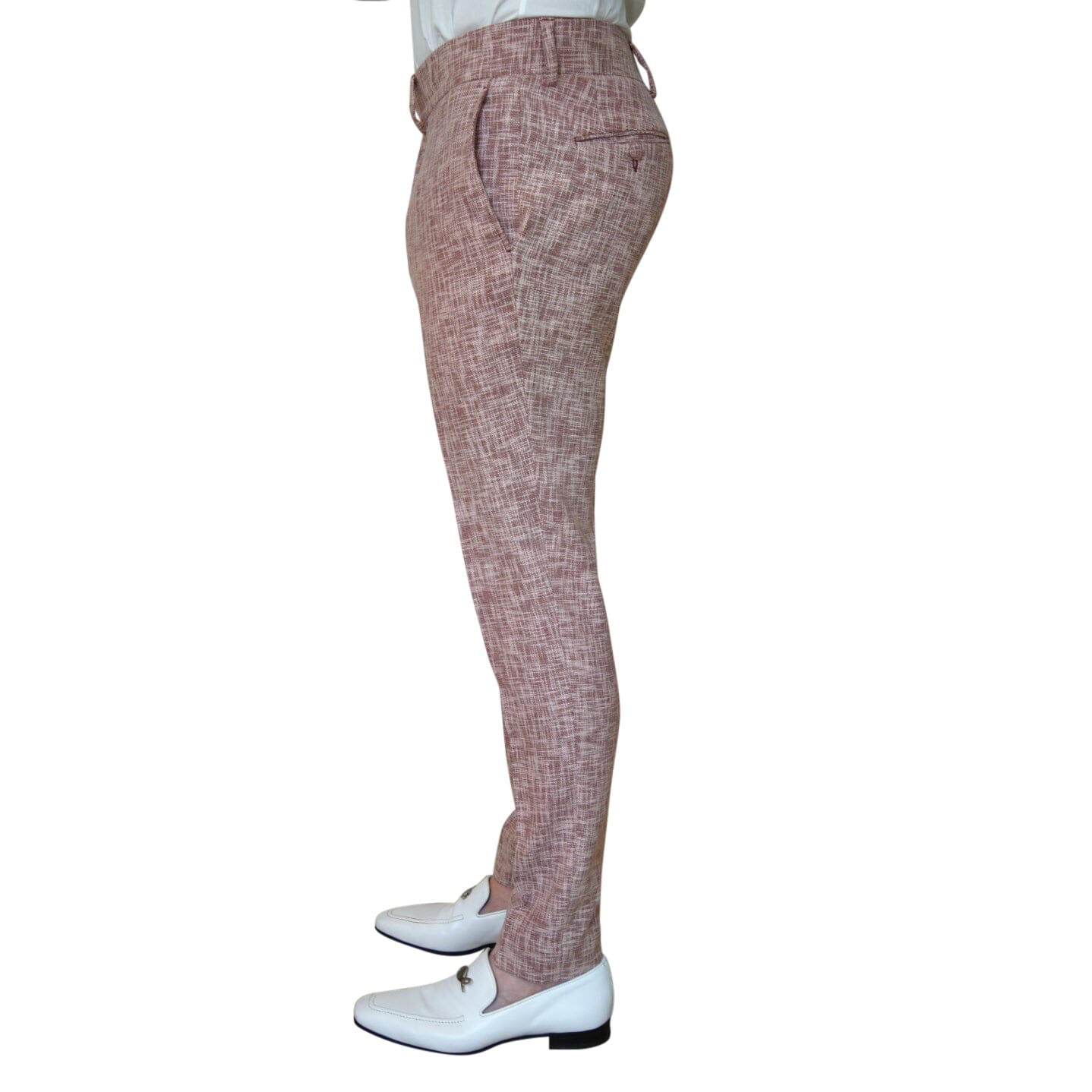 Faded Alizarin Lino Tweed Trousers