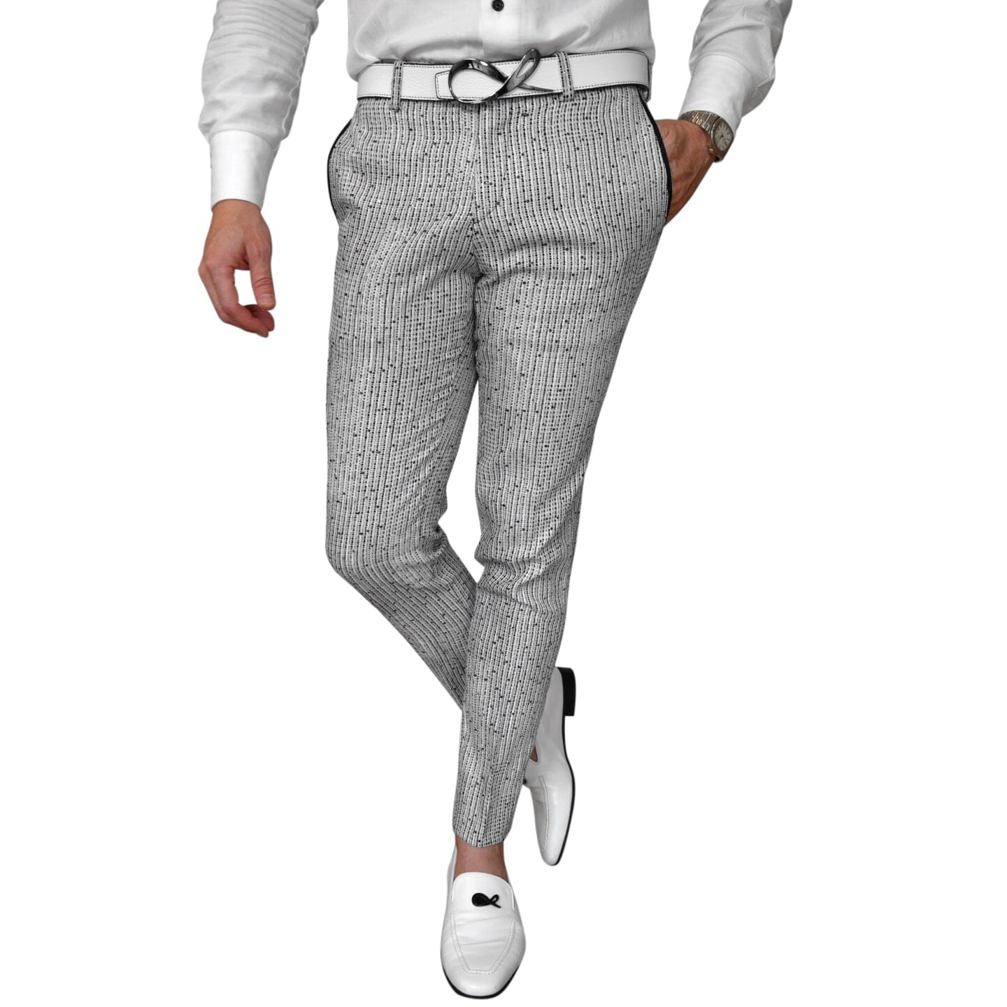 Nero Tweed Paillette Trousers