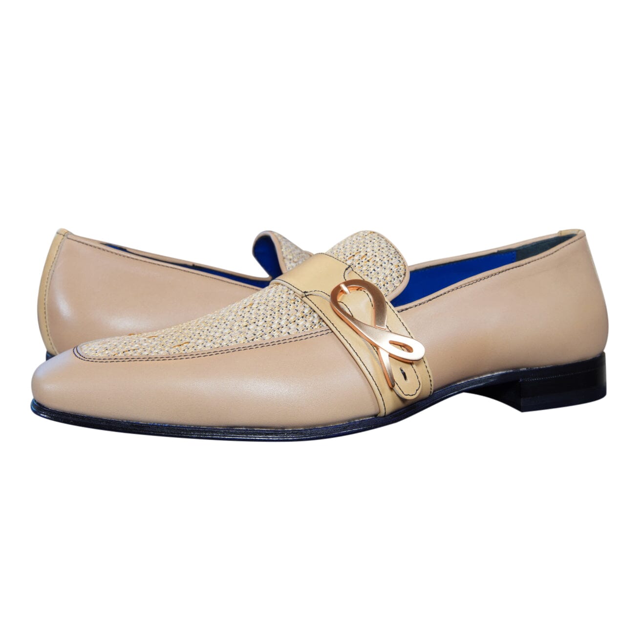 Tan Cestino Monk Rose Gold Loafer @ The Vault