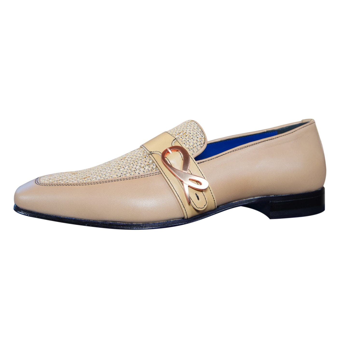 Tan Cestino Monk Rose Gold Loafer @ The Vault
