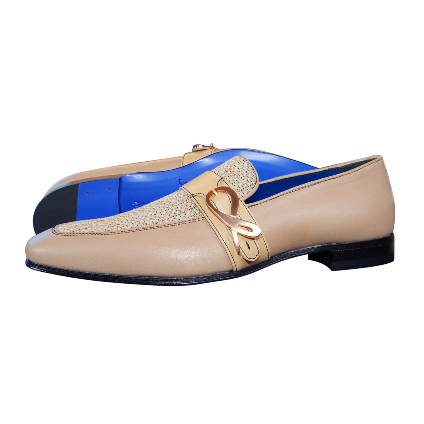 Tan Cestino Monk Rose Gold Loafer @ The Vault