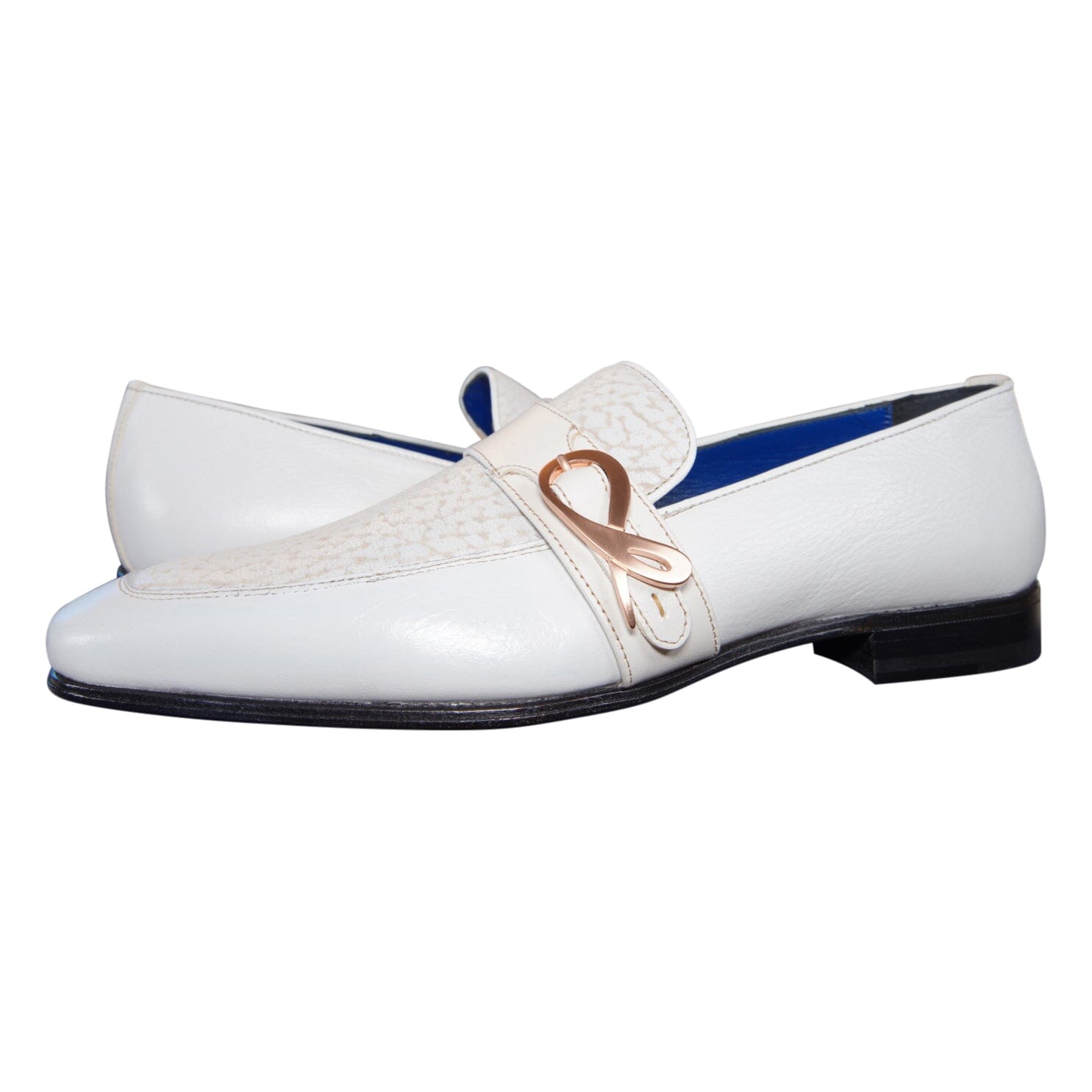 White Piega Monk Rose Gold Loafer