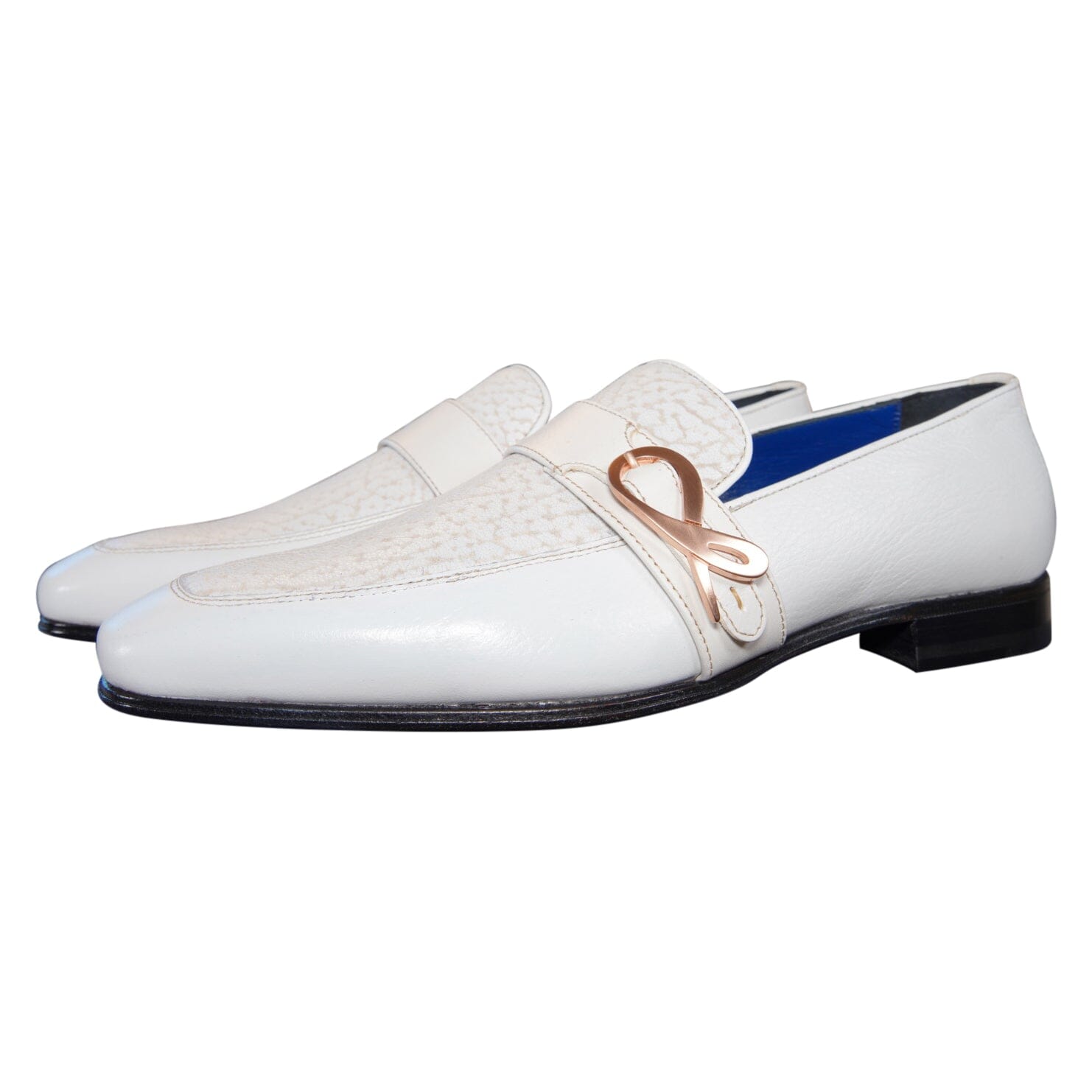 White Piega Monk Rose Gold Loafer