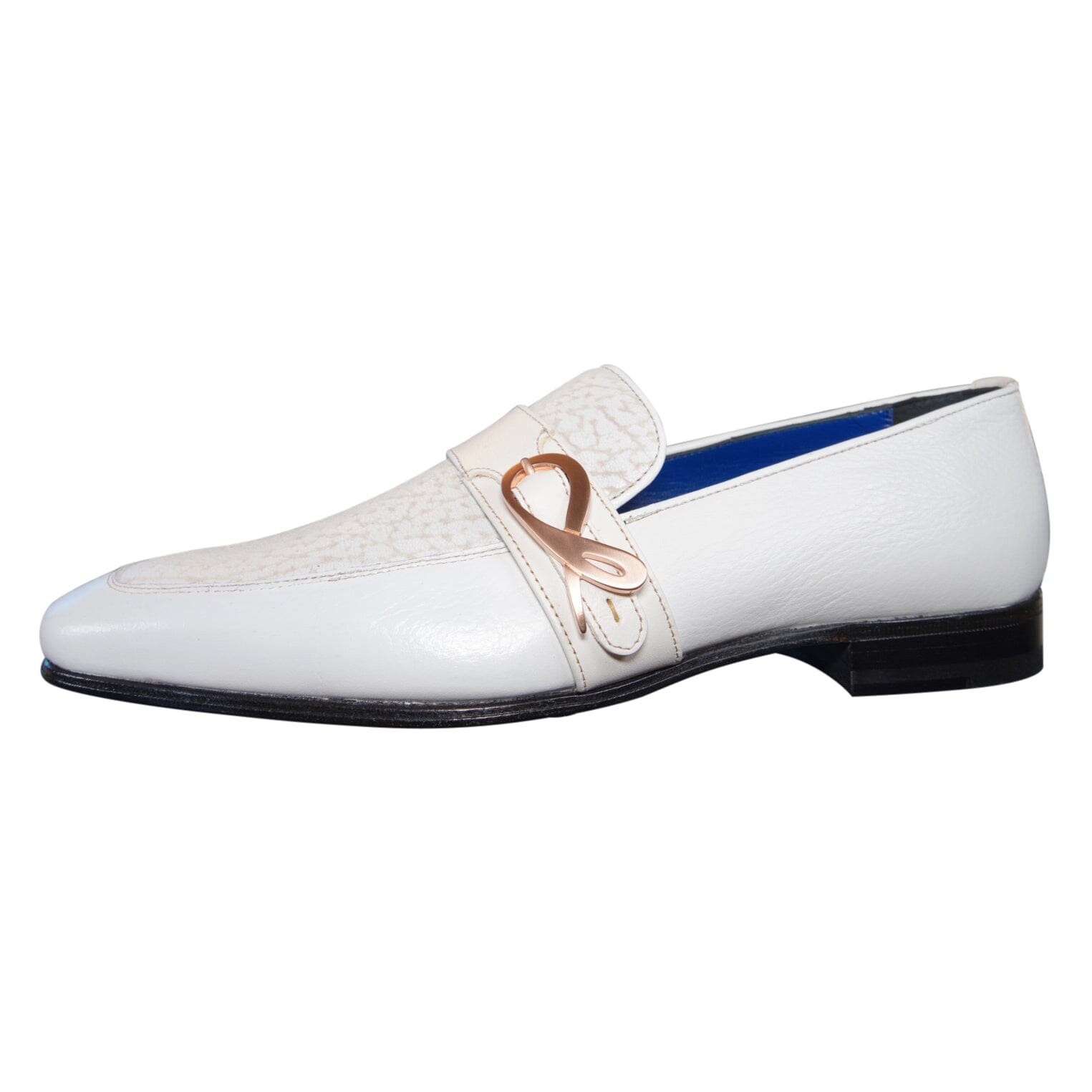 White Piega Monk Rose Gold Loafer