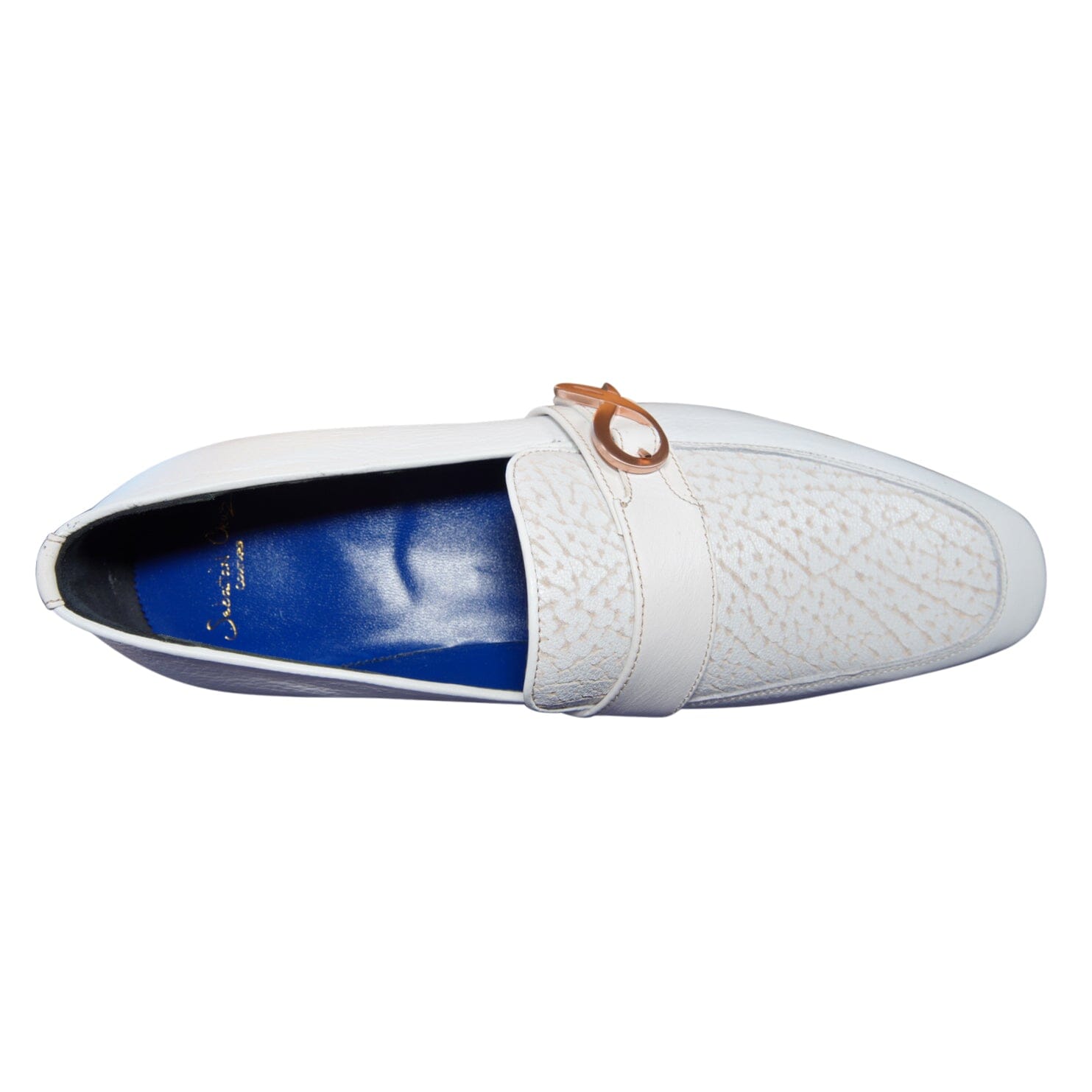 White Piega Monk Rose Gold Loafer