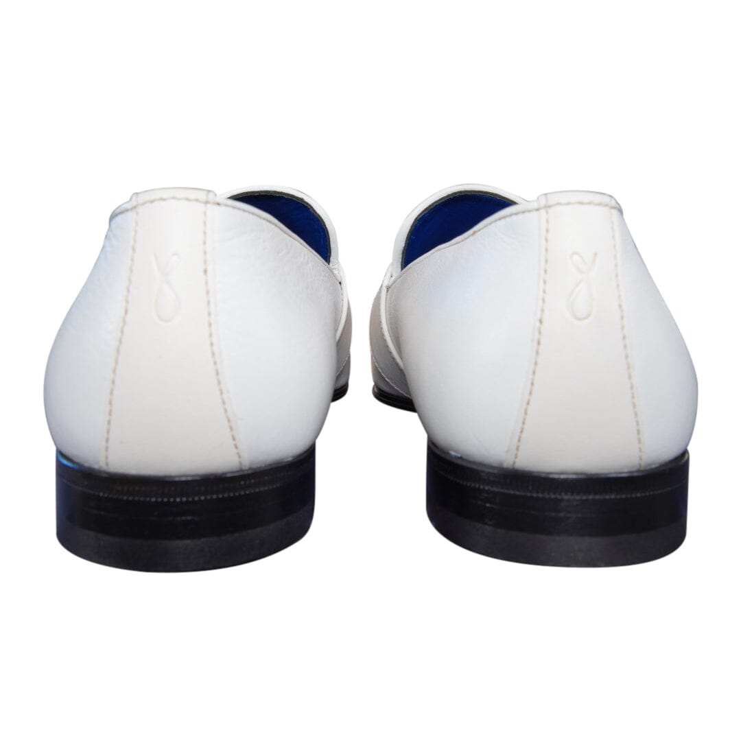 White Piega Monk Silver Loafer