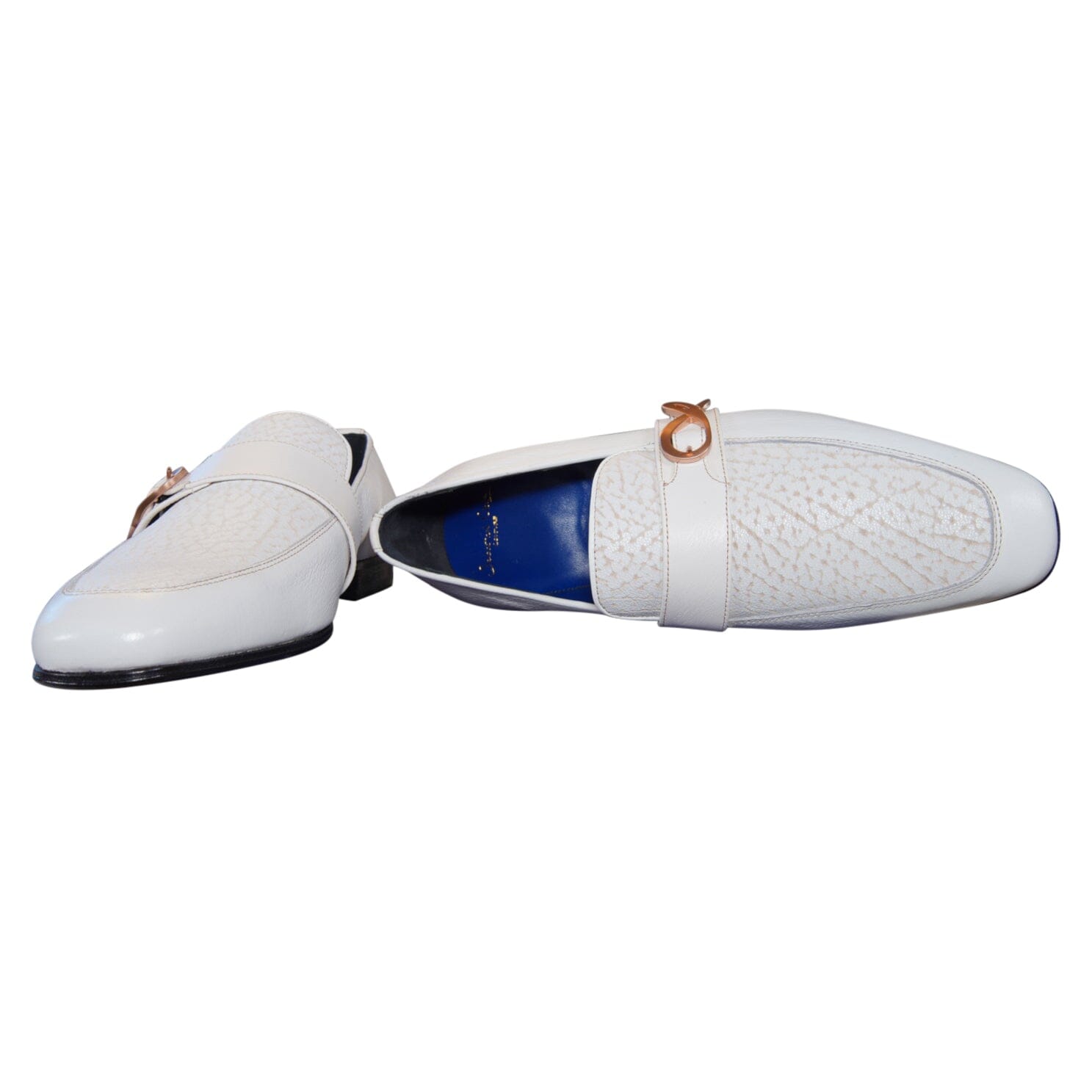 White Piega Monk Rose Gold Loafer