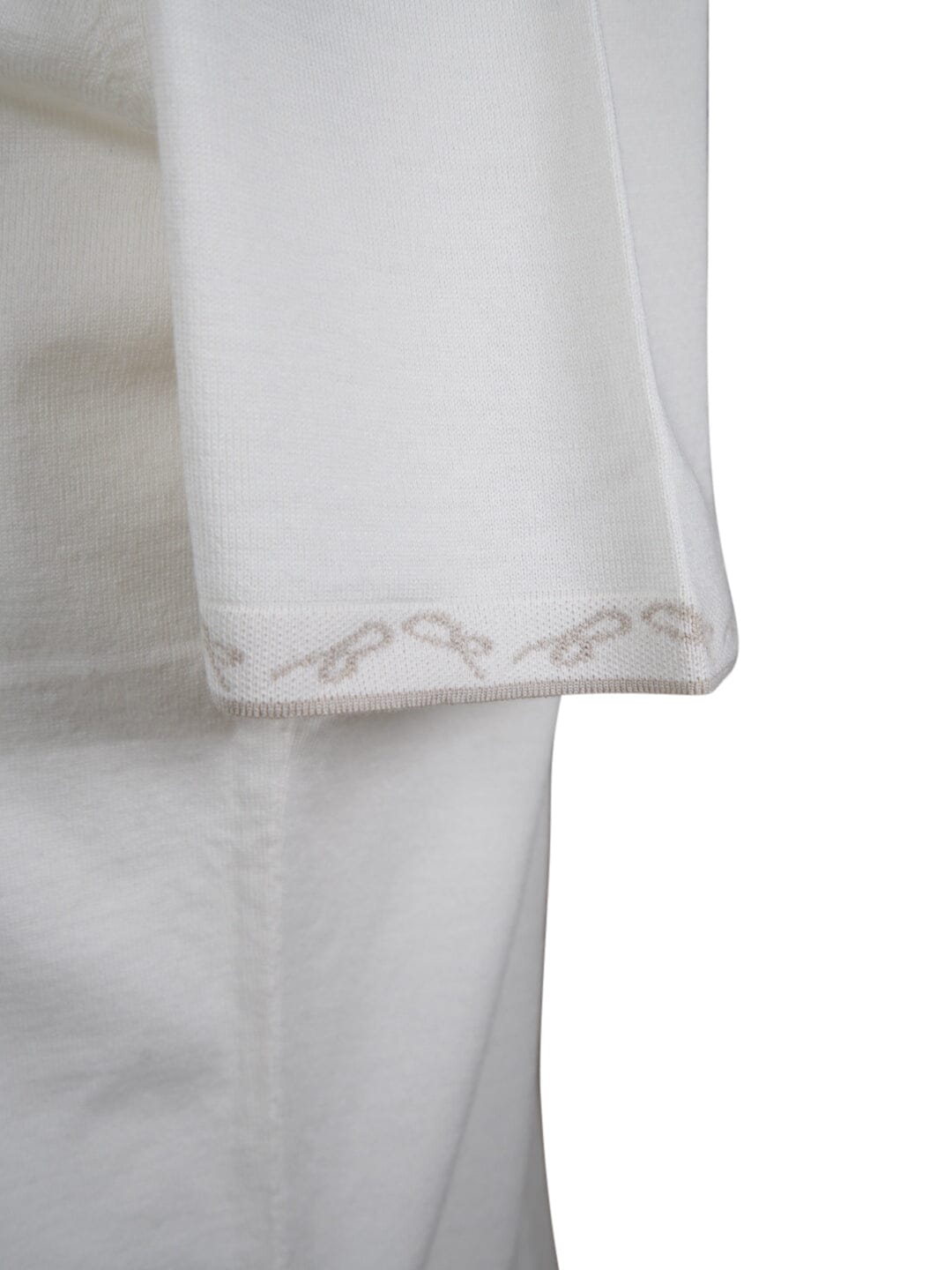 Avorio Signature Logo Knit Contrast V Neck Polo