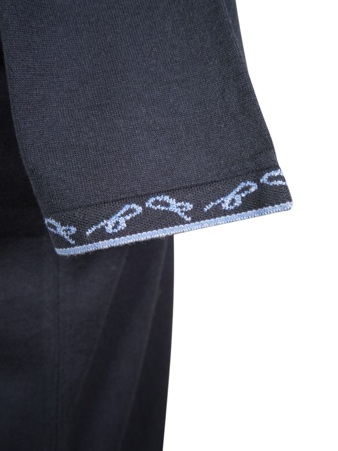 Indaco Signature Logo Knit Contrast V Neck Polo