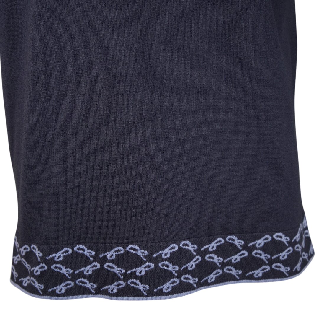 Indaco Signature Logo Knit Contrast V Neck Polo