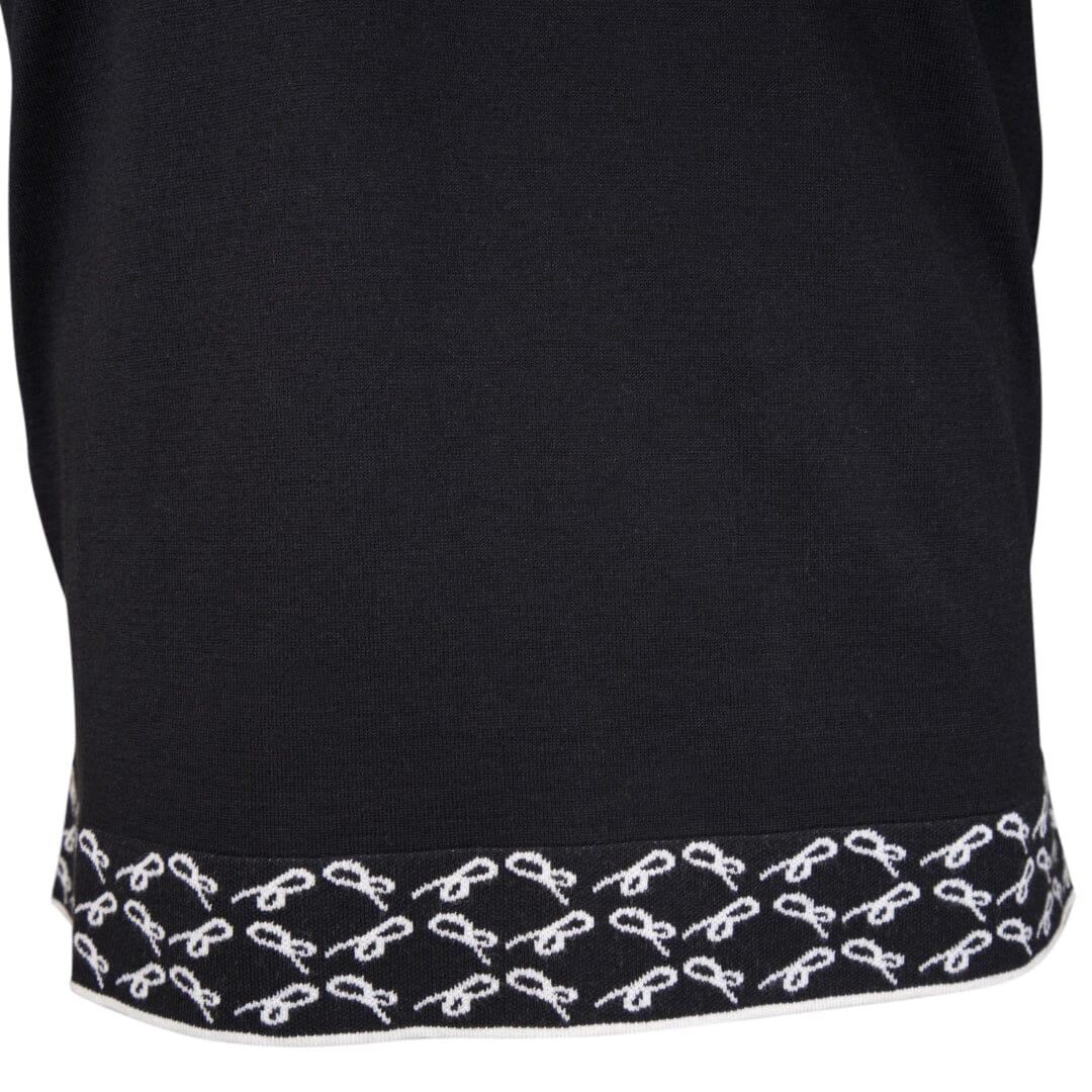 Nero Signature Logo Knit Contrast V Neck Polo