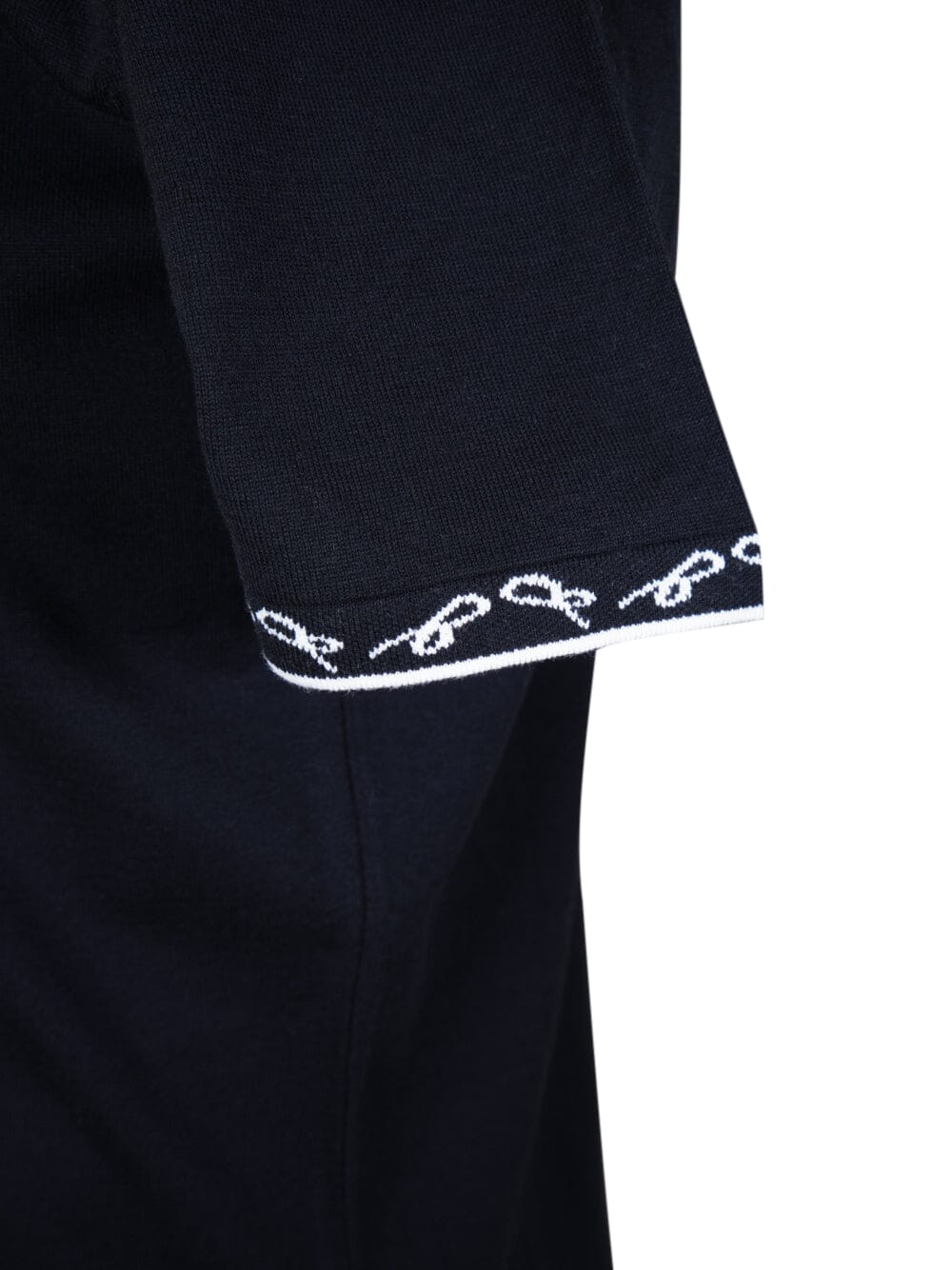 Nero Signature Logo Knit Contrast V Neck Polo