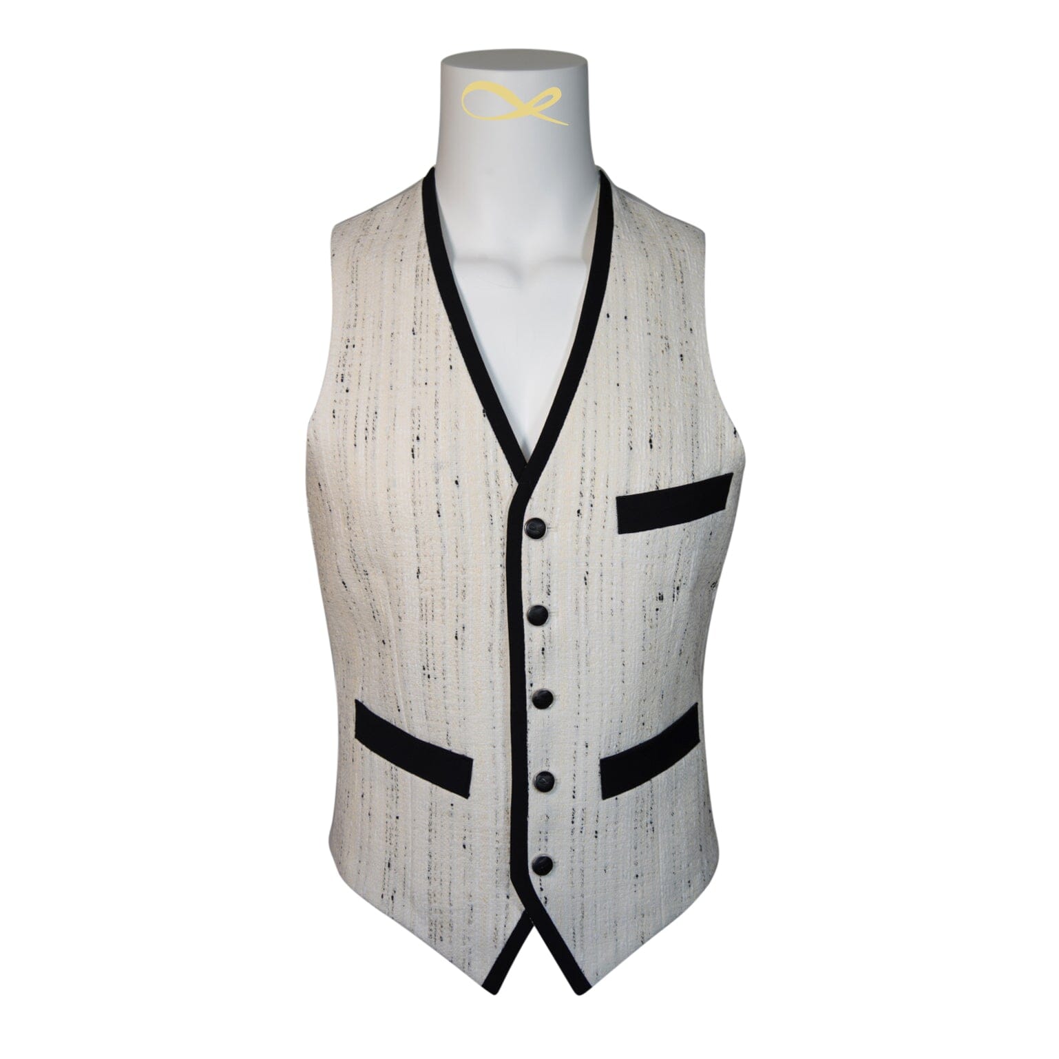 Vanilla Stracciatella Tweed Ciottoli Waistcoat