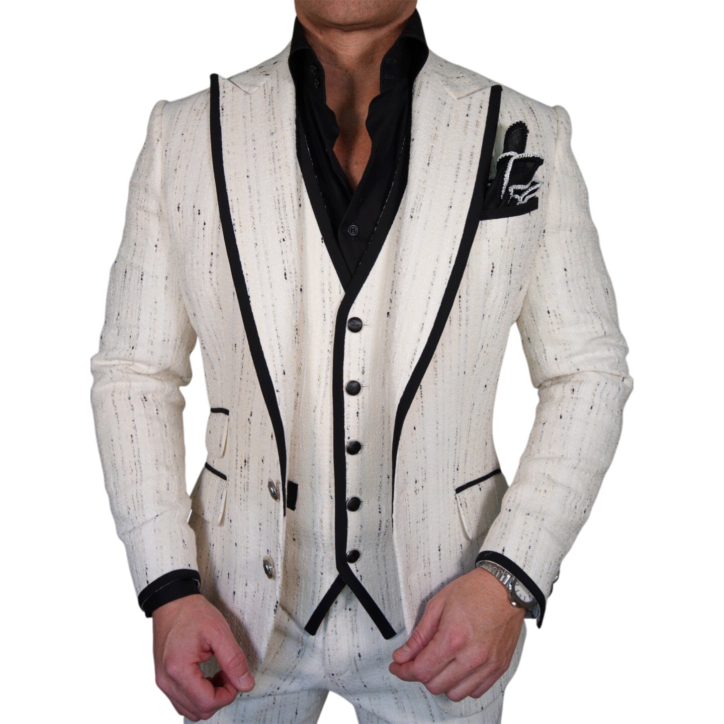 Vanilla Stracciatella Tweed Jacket