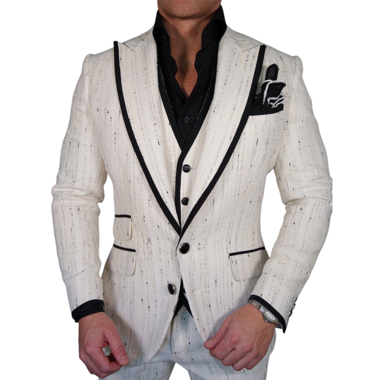 Vanilla Stracciatella Tweed Jacket