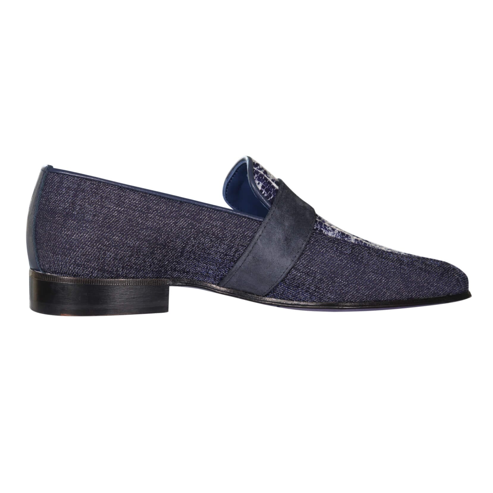 Vintage Denim Tweed Yellow Gold Monk Loafer