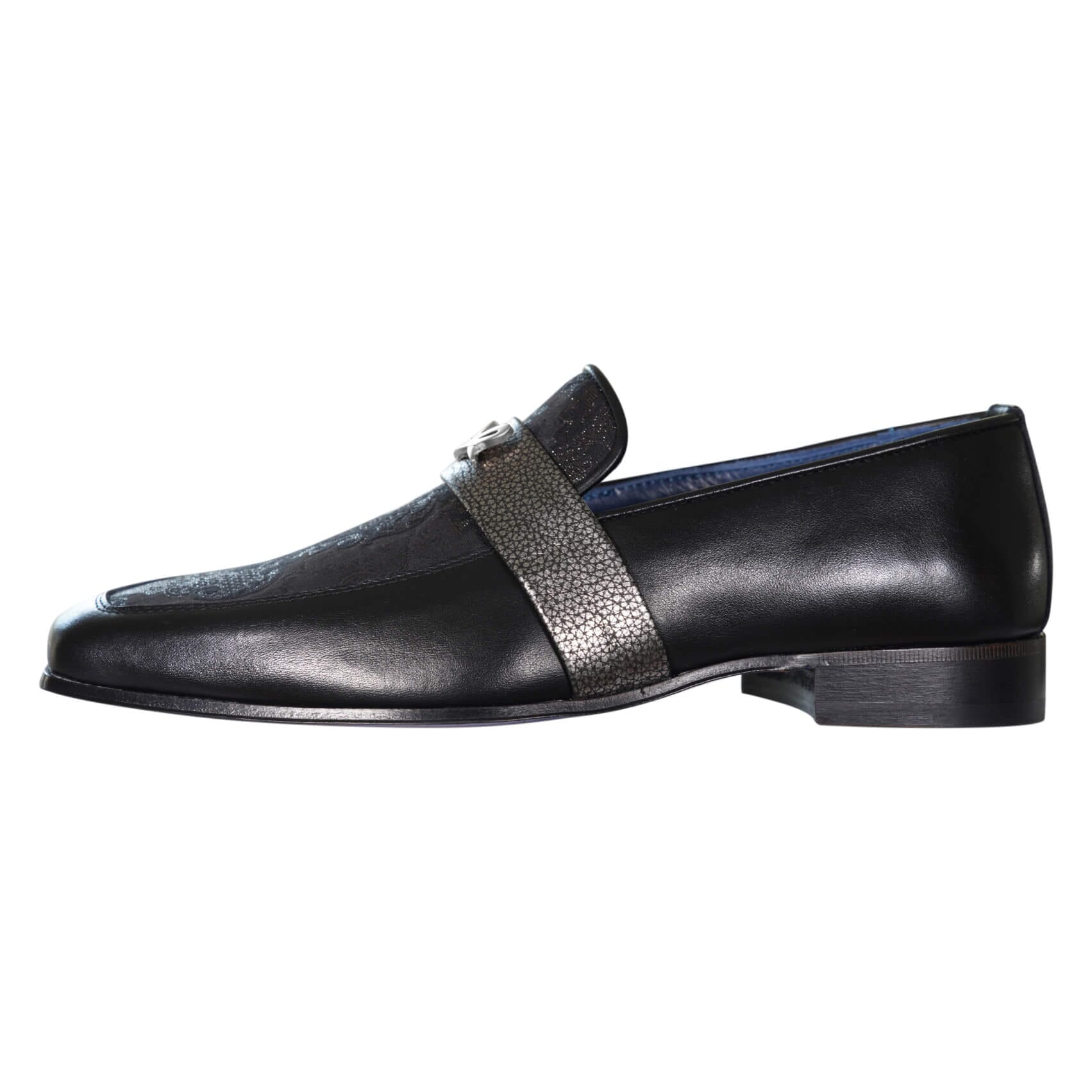 Black Oro Versailles With Silver Hardware Loafer