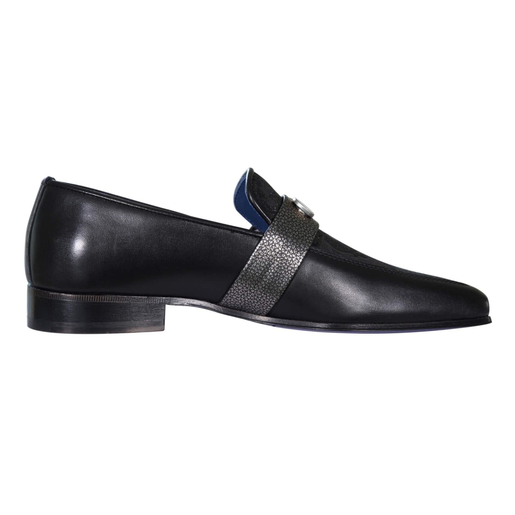 Black Oro Versailles With Silver Hardware Loafer