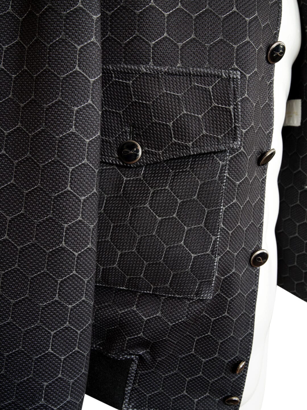 Charcoal Honeycomb Luxury Performance Bomber Jacket