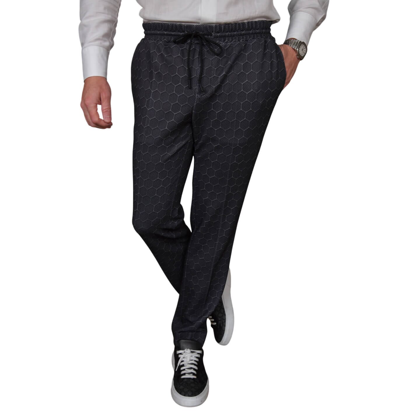 Charcoal Honeycomb Luxury Performance Joggers