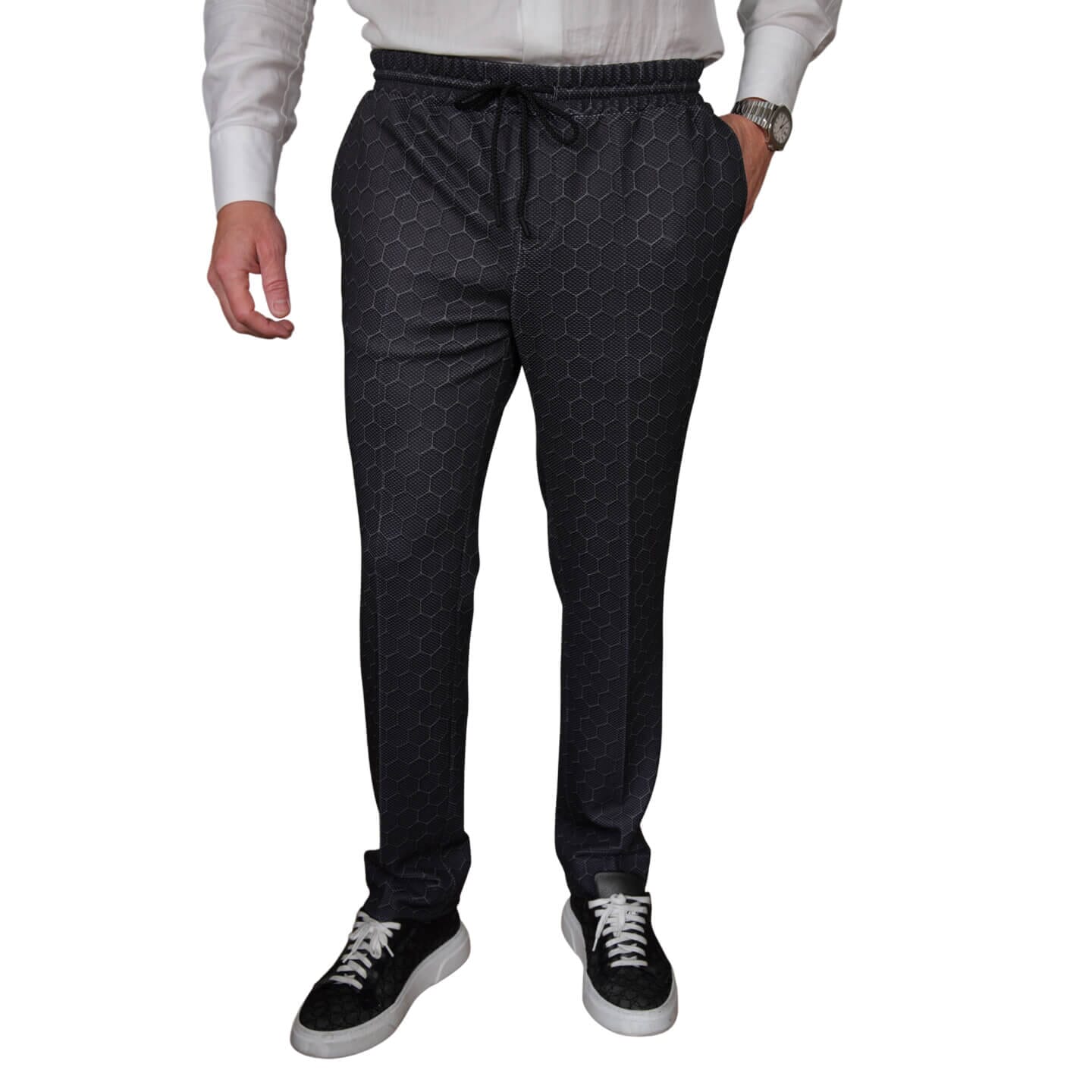 Charcoal Honeycomb Luxury Performance Joggers