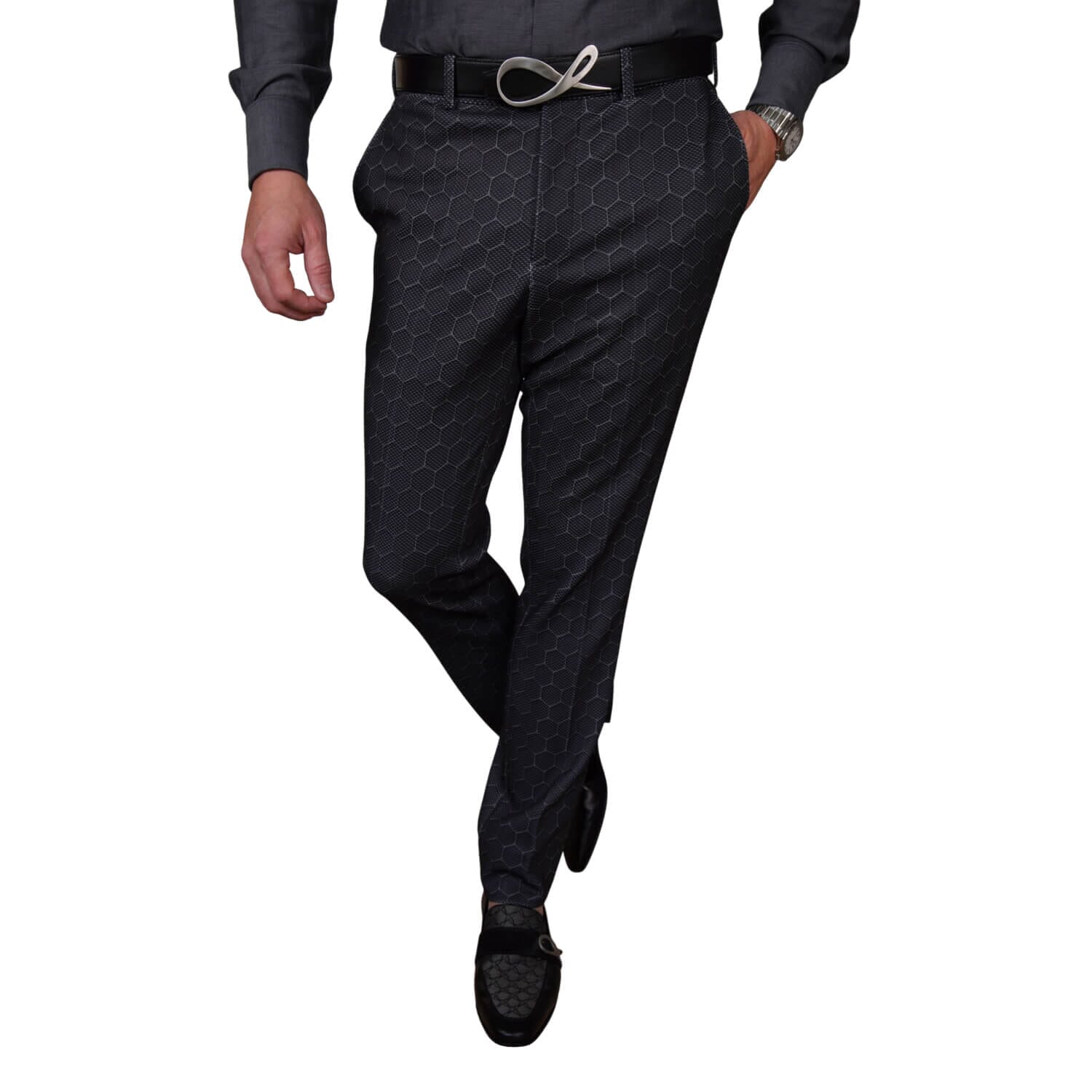 Charcoal Honeycomb Luxury Performance Trousers