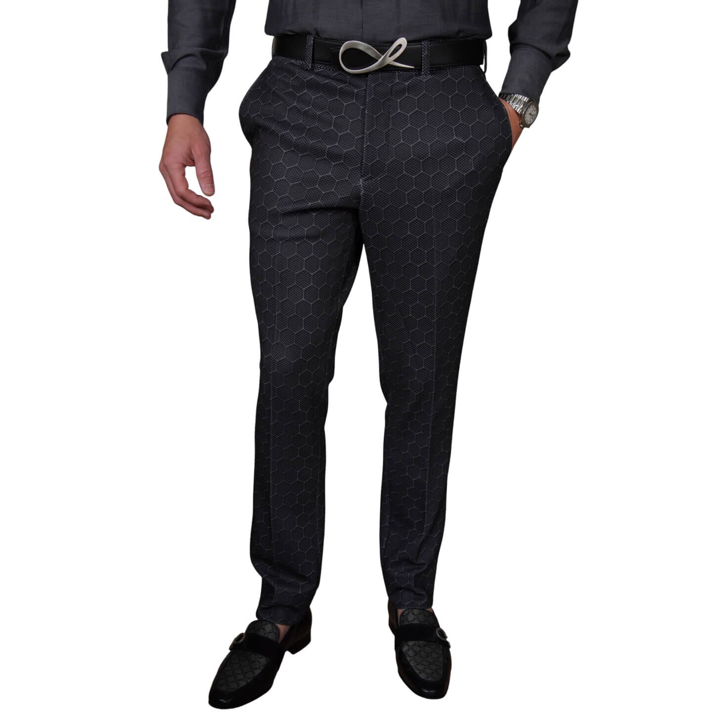 Charcoal Honeycomb Luxury Performance Trousers