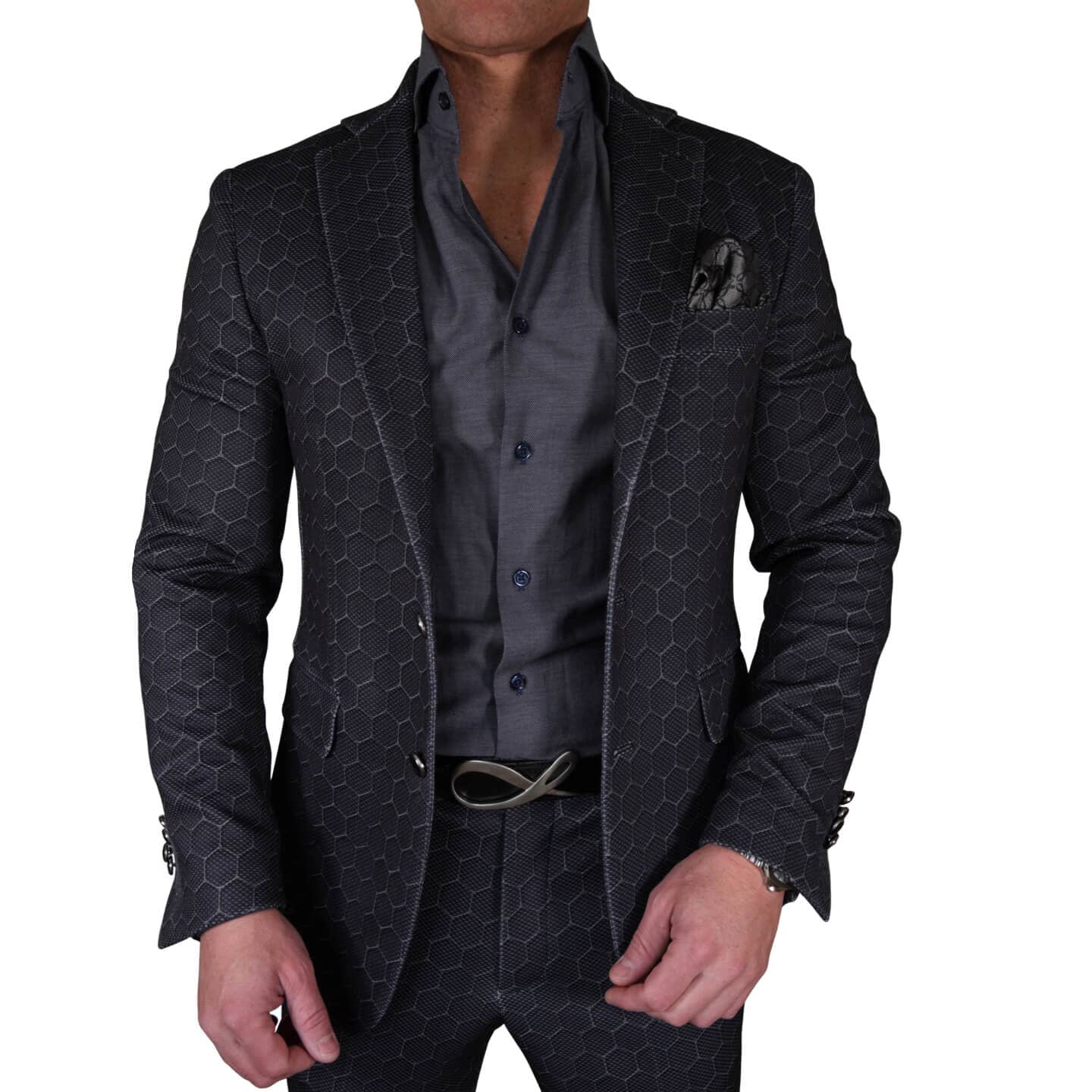 Charcoal Honeycomb Luxury Performance Sport Jacket