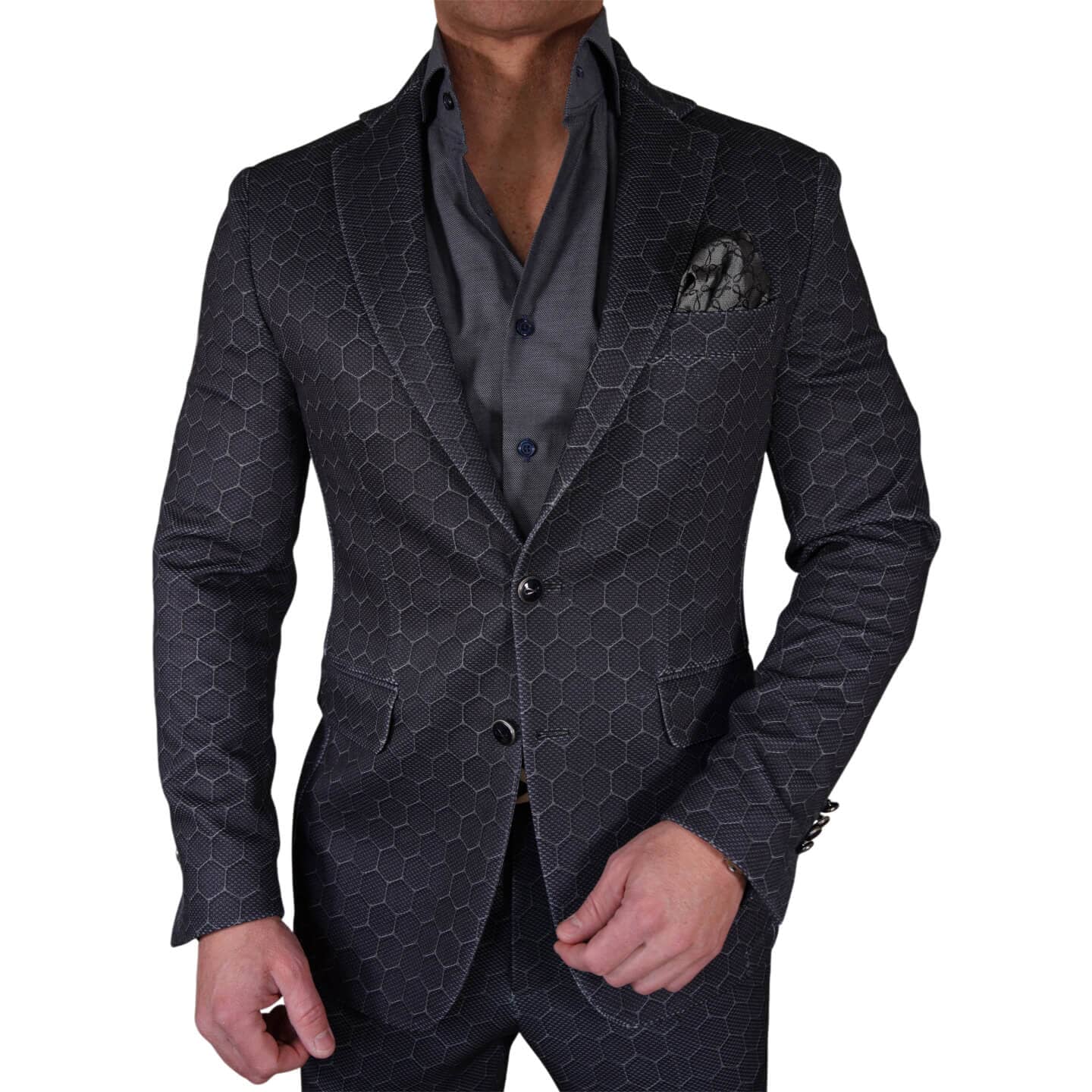 Charcoal Honeycomb Luxury Performance Sport Jacket