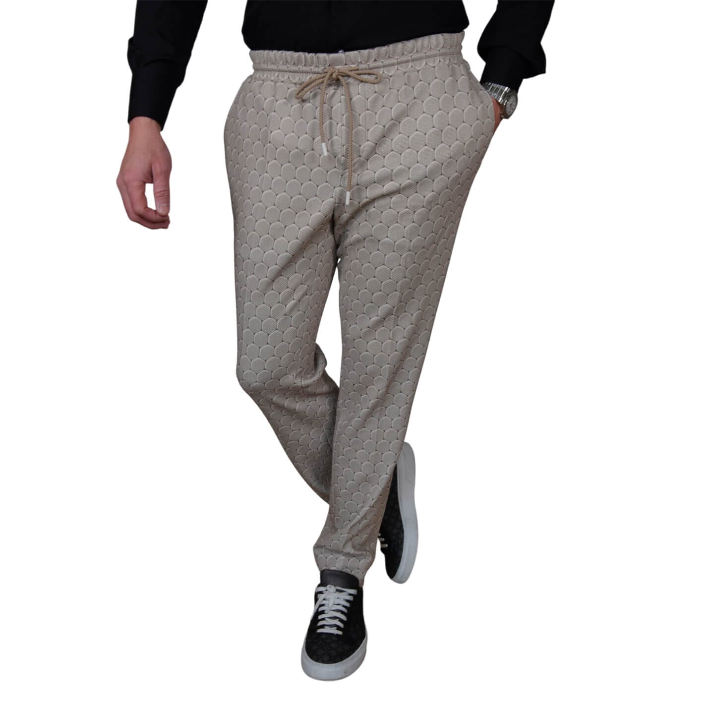 Taupe Honeycomb Luxury Performance Joggers