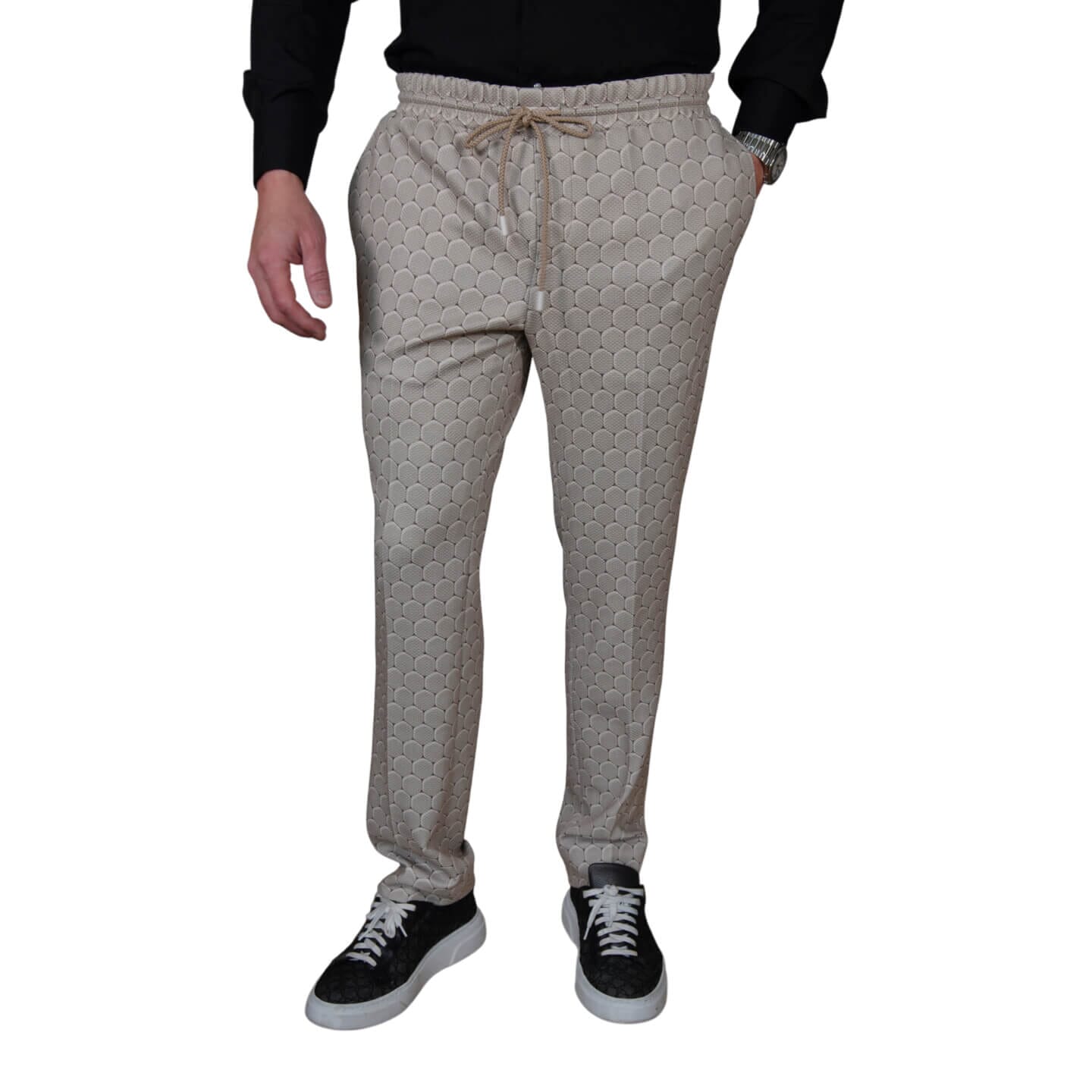 Taupe Honeycomb Luxury Performance Joggers