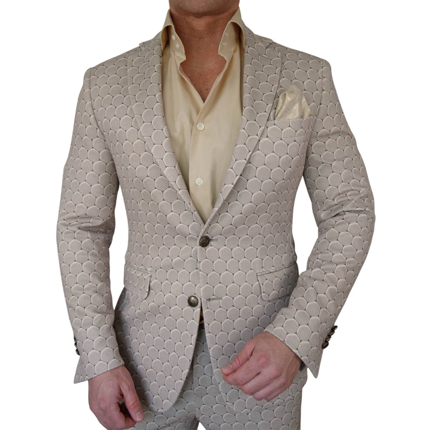 Taupe Honeycomb Luxury Performance Sport Jacket