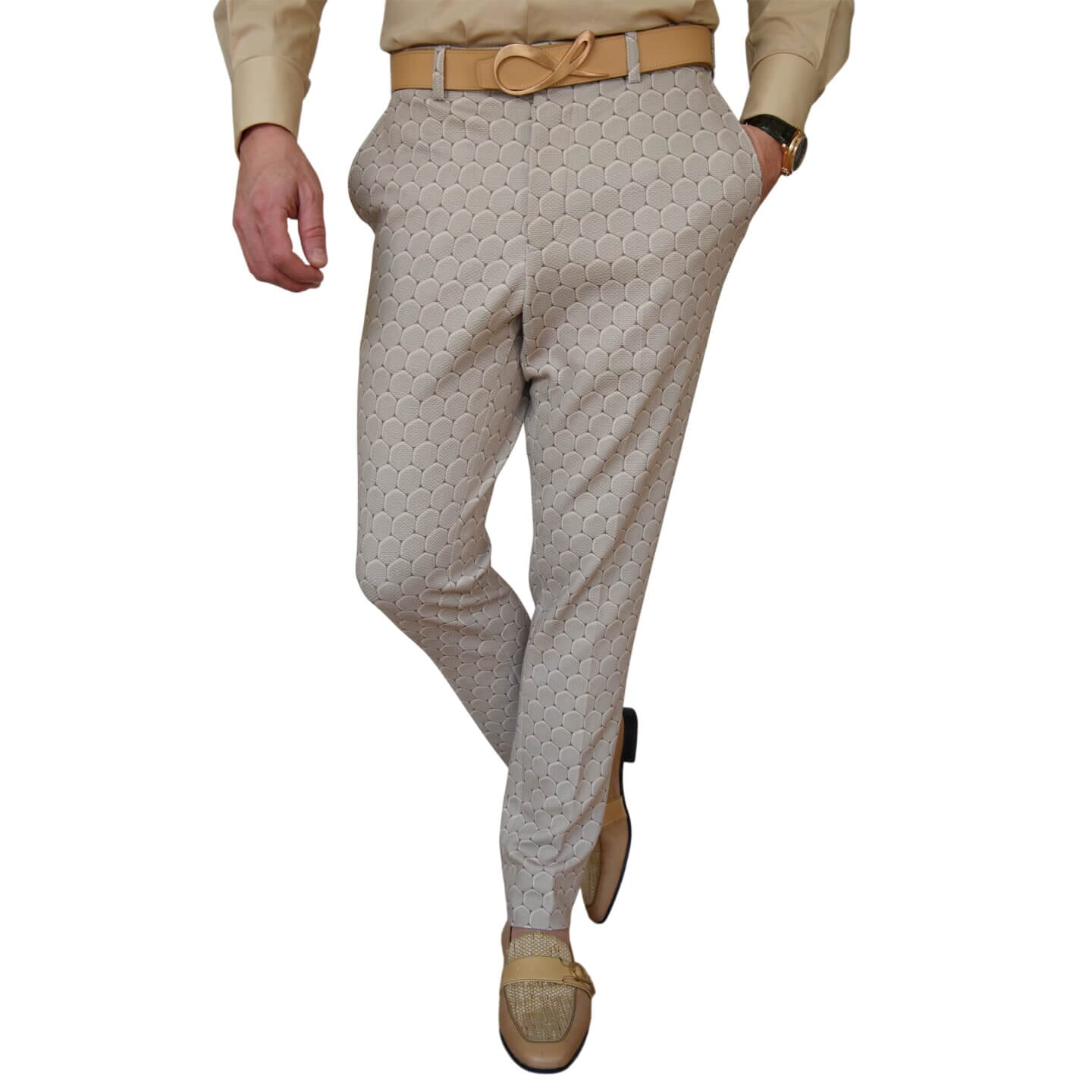 Taupe Honeycomb Luxury Performance Trousers