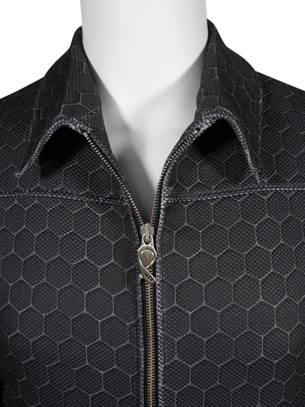Charcoal Honeycomb Luxury Performance Two Way Bomber Jacket