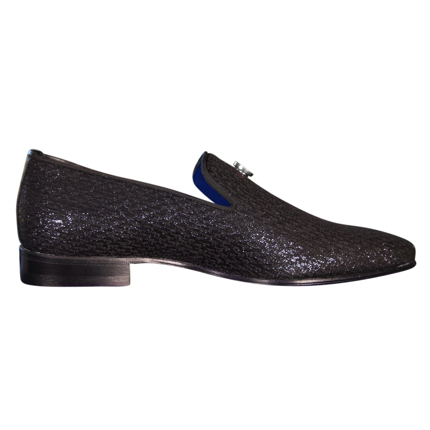 Black Diamante With Silver Hardware Loafer